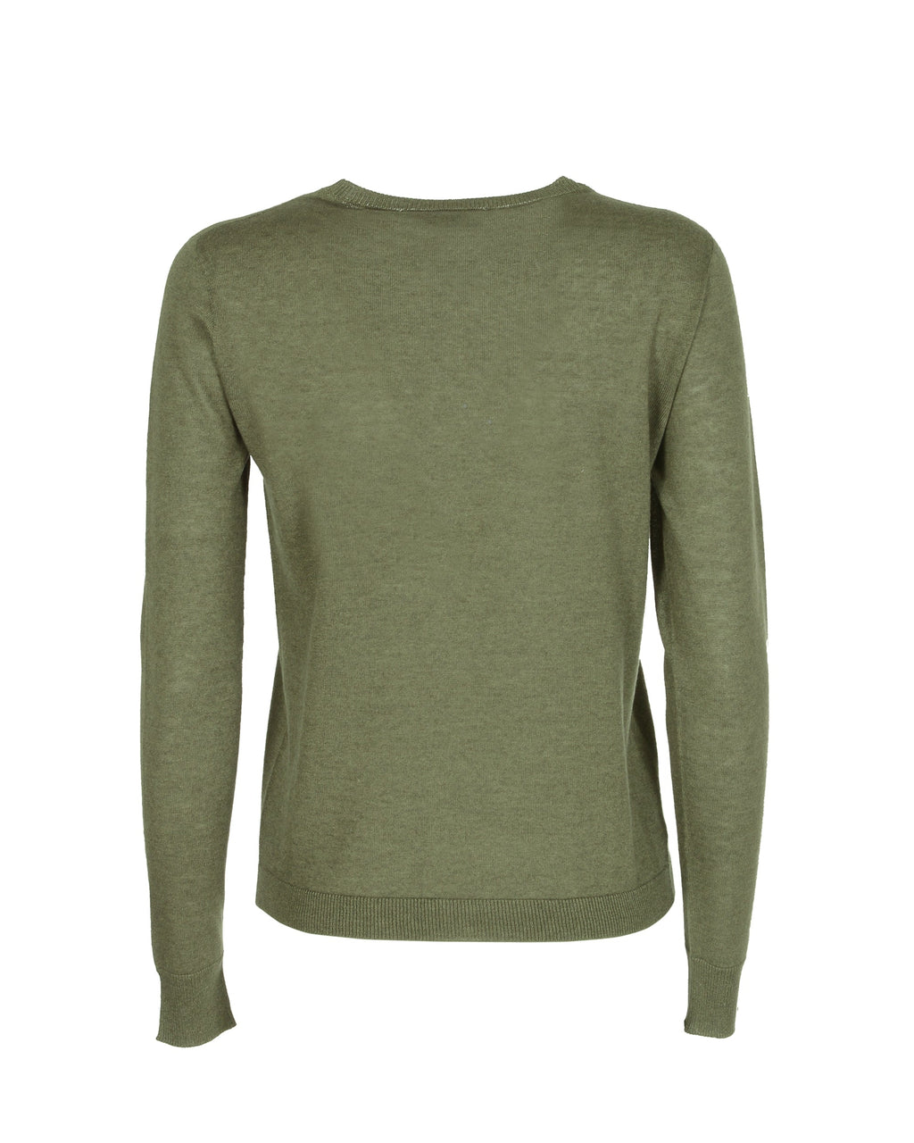 Maglia girocollo in cashmere estivo - Manica lunga - Verde