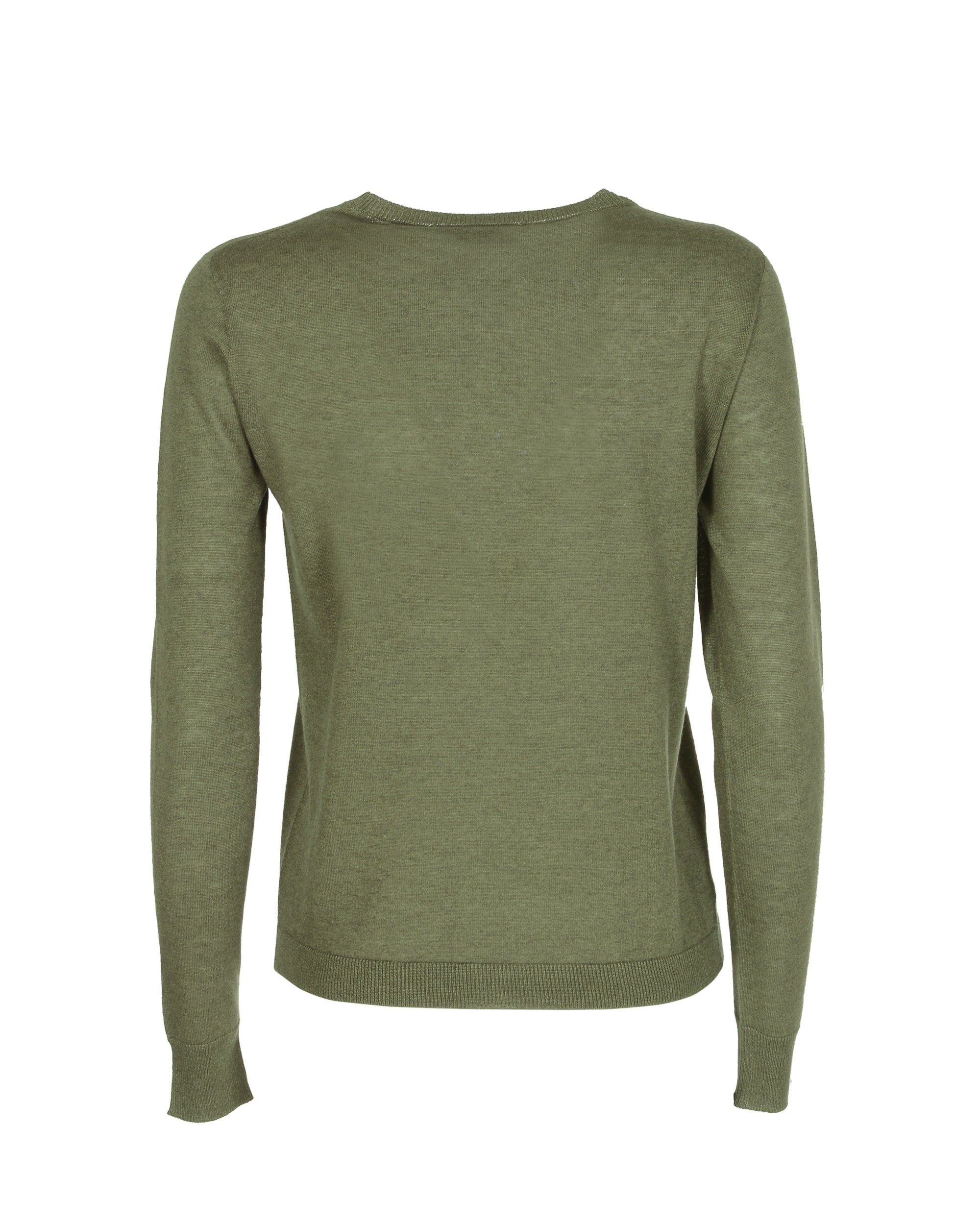 Maglia girocollo in cashmere estivo - Manica lunga - Verde