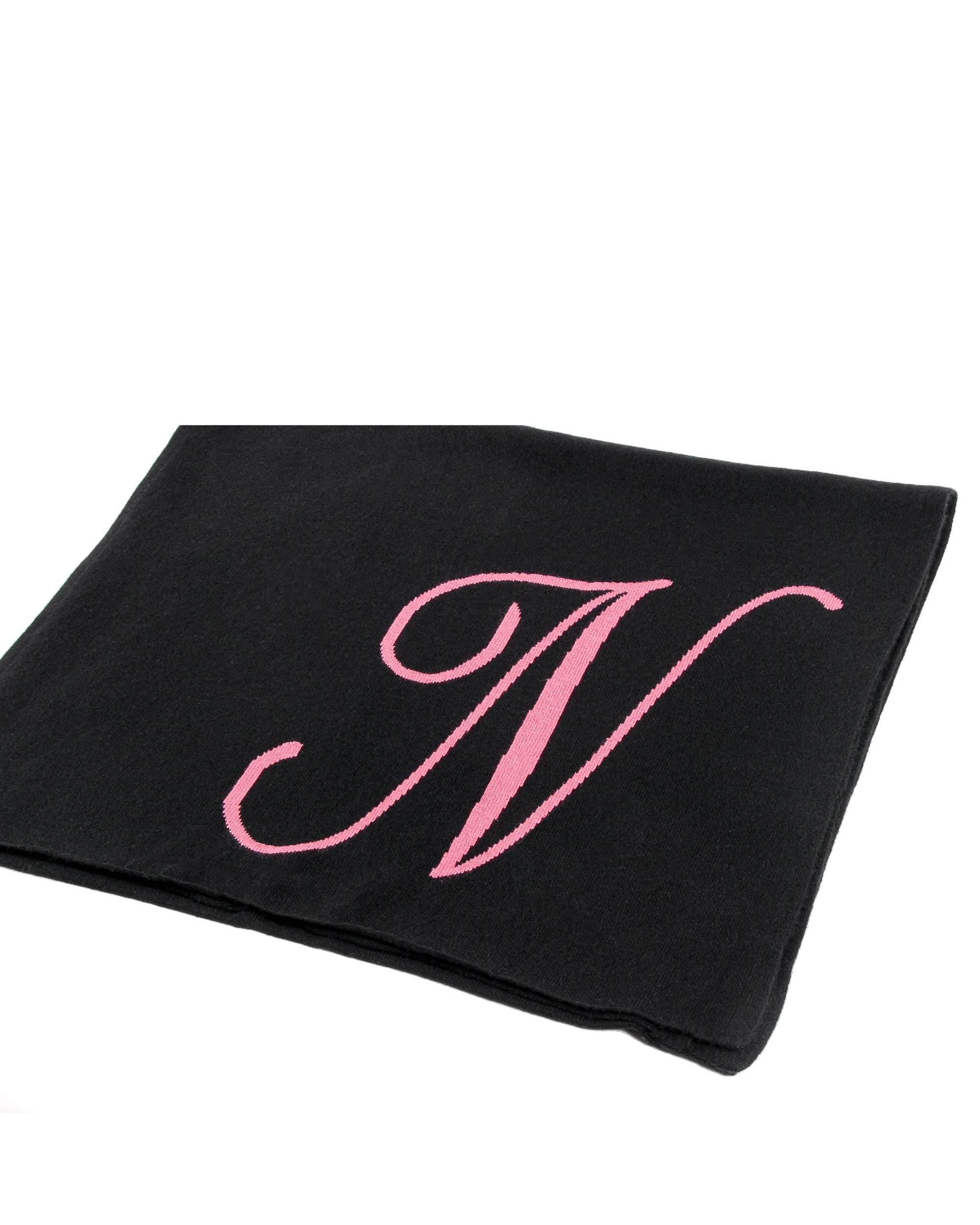 Sciarpa in cashmere con monogramma - Nero
