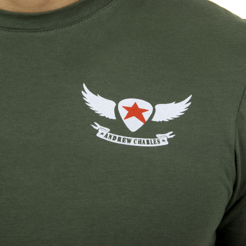 Andrew Charles T-shirt da uomo a maniche corte con scollo rotondo verde KEITA