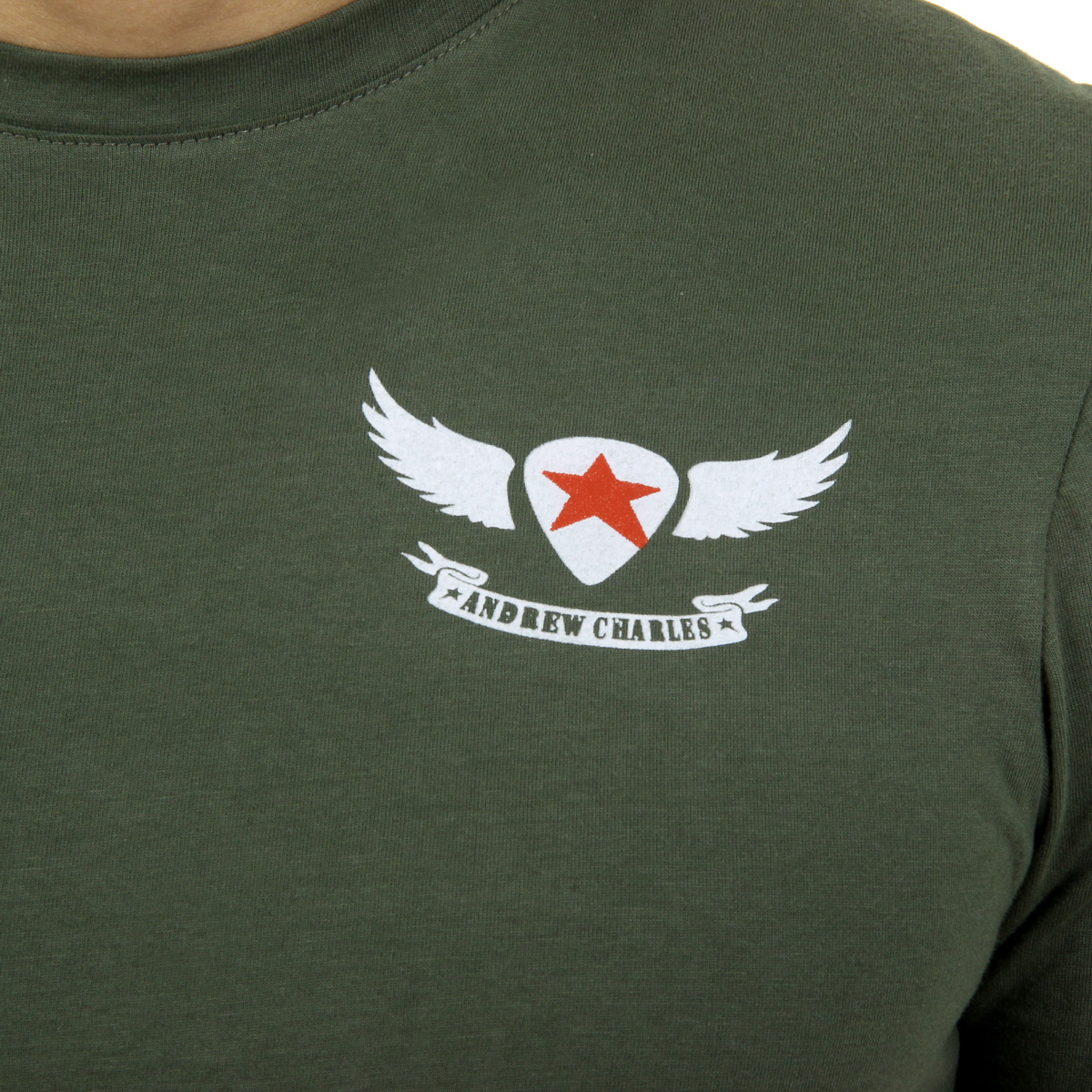 Andrew Charles T-shirt da uomo a maniche corte con scollo rotondo verde KEITA