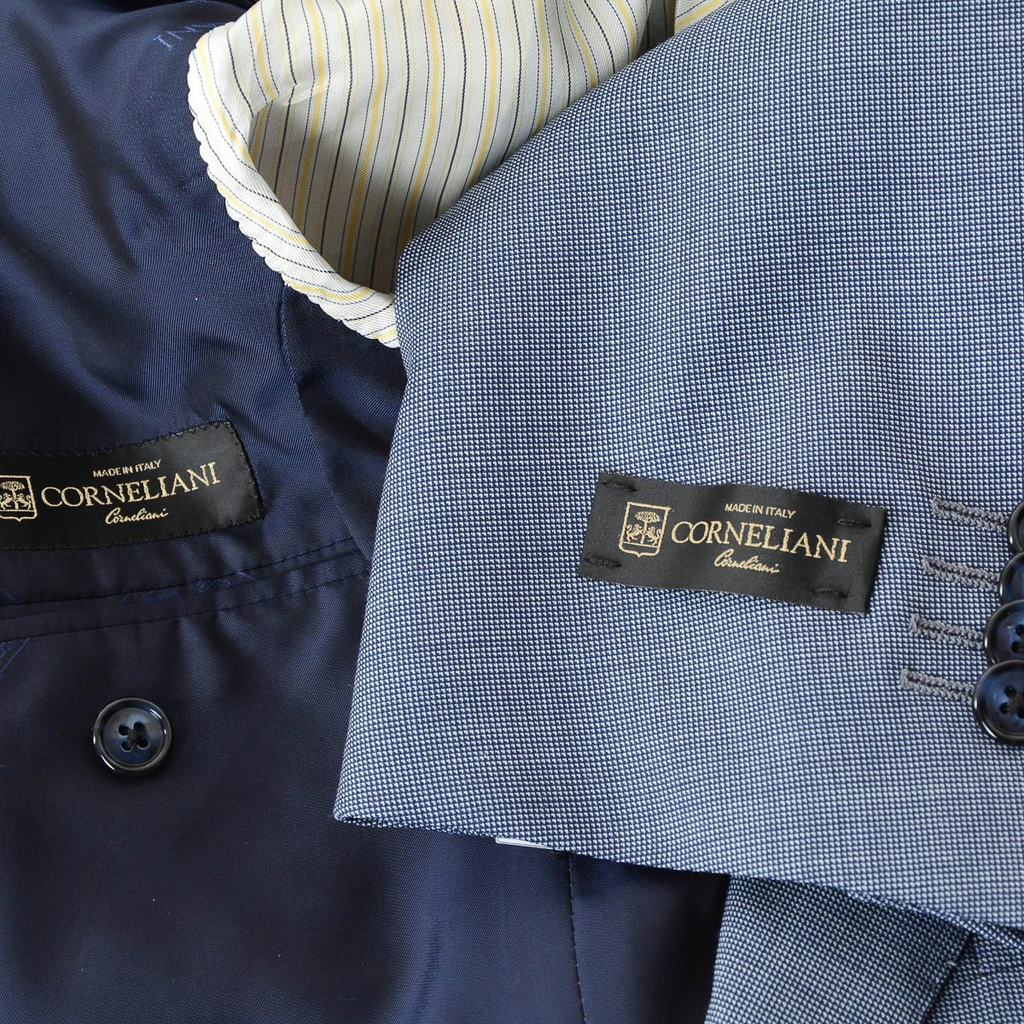 Abito da uomo Corneliani maniche lunghe azzurro Super 110's