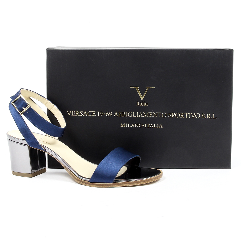 V 1969 Italia Sandalo con cinturino alla caviglia da donna Blu ANNA