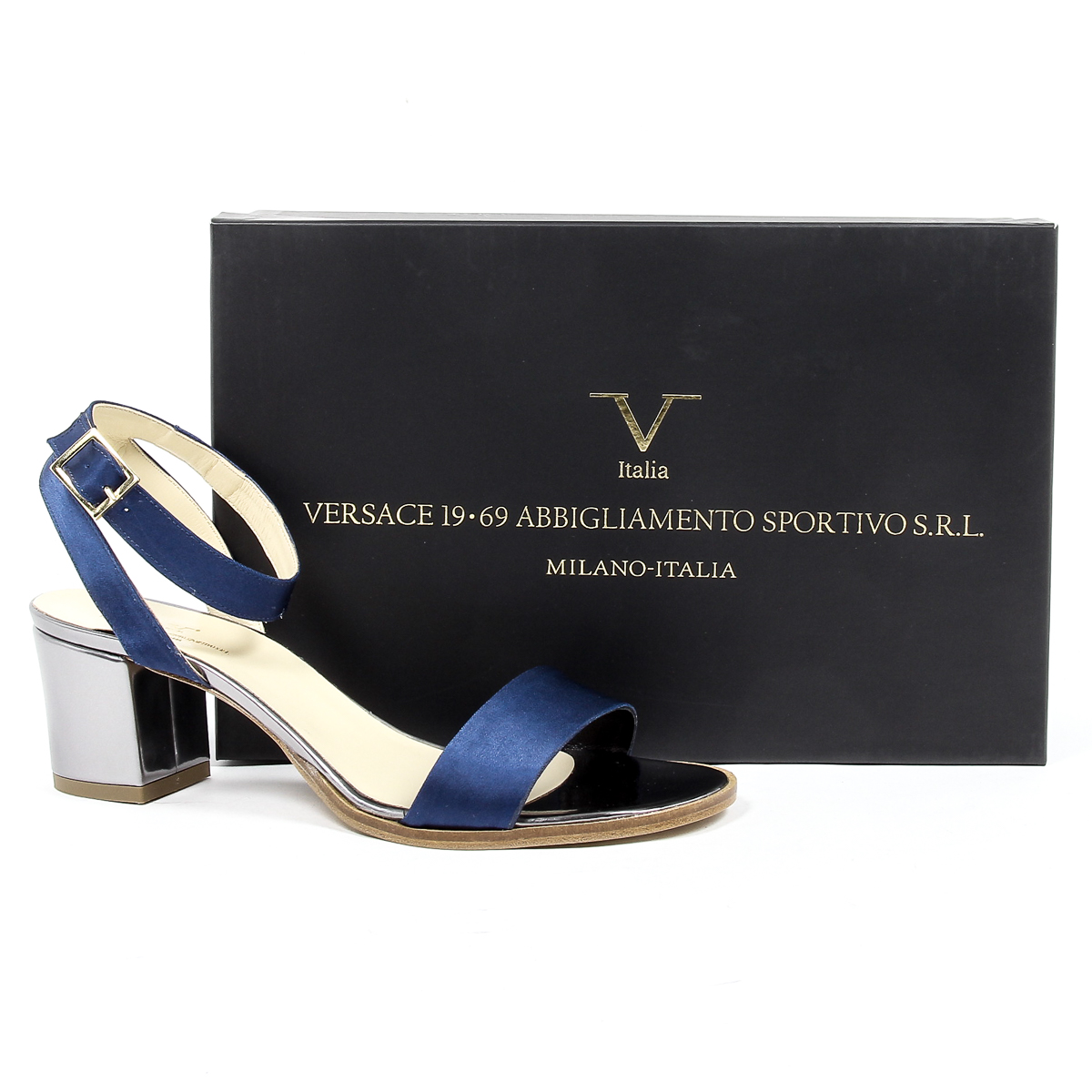 V 1969 Italia Sandalo con cinturino alla caviglia da donna Blu ANNA