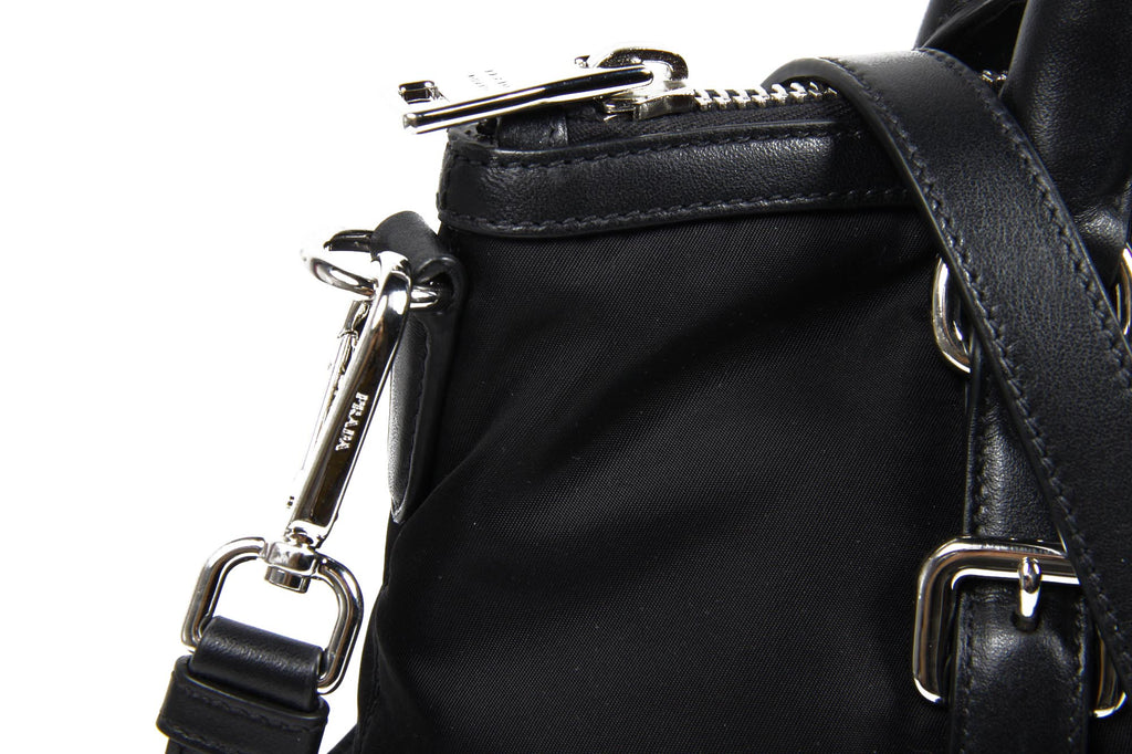 Prada Shopping Tote BR5116 Tessuto Morbido Vitello Nero
