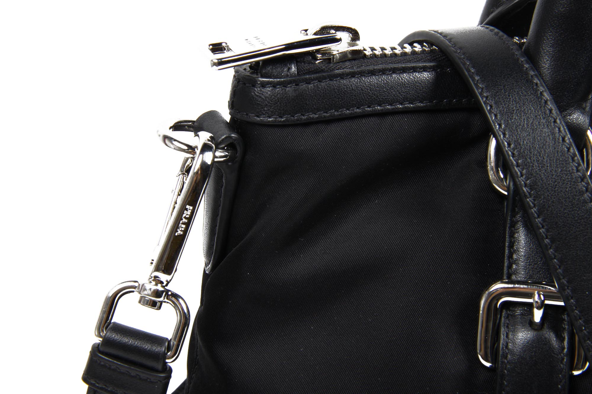 Prada Shopping Tote BR5116 Tessuto Morbido Vitello Nero