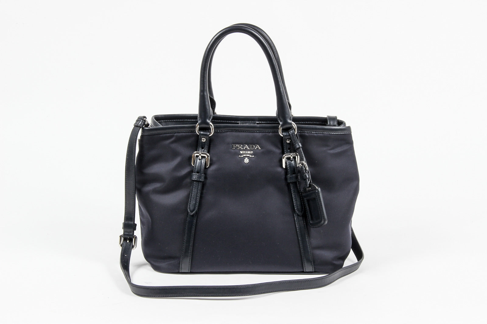 Borsa a mano Prada da donna BN1841 in tessuto e vitello morbido