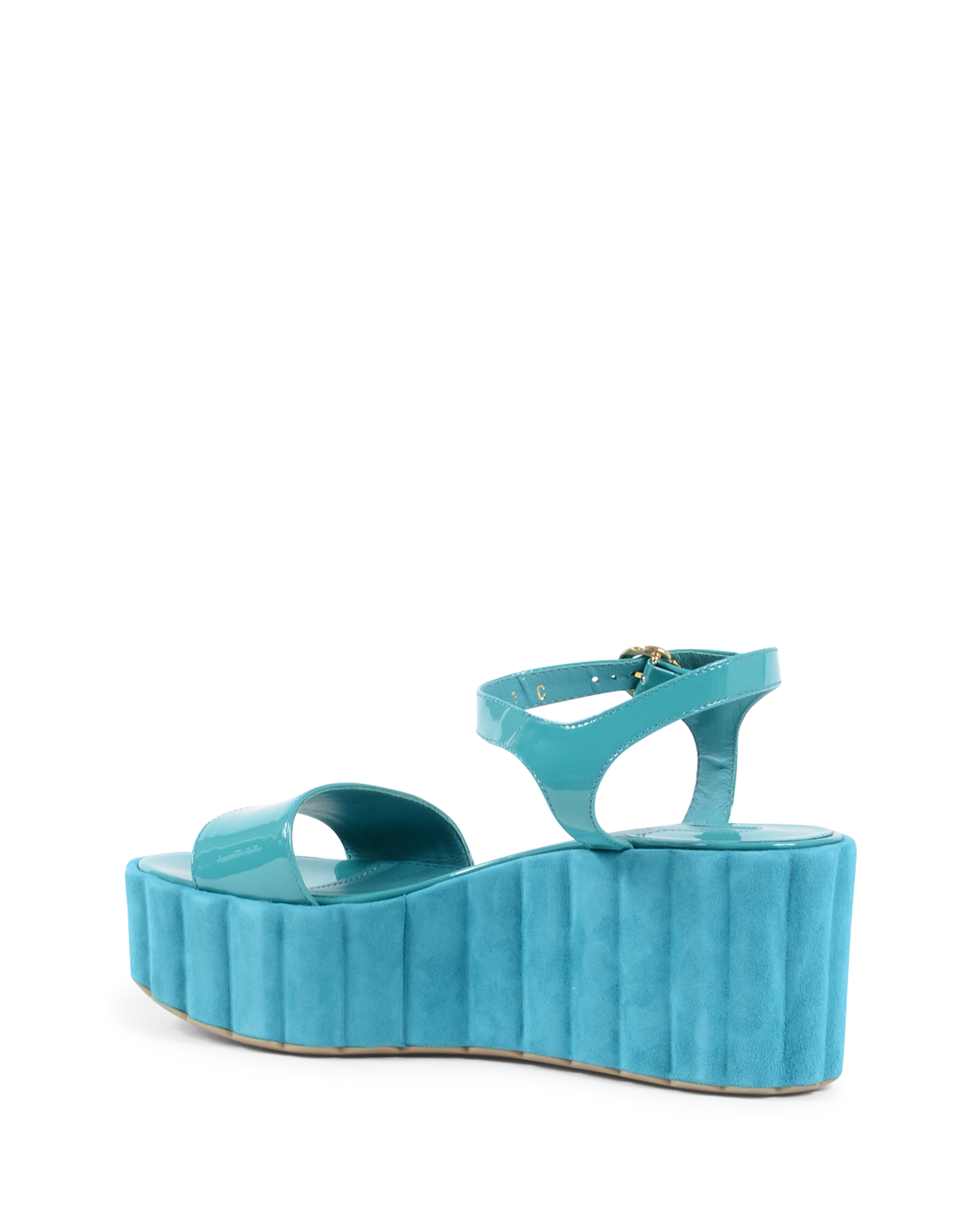 Sandalo Con Zeppa Donna Salvatore Ferragamo Azzurro TROPEA