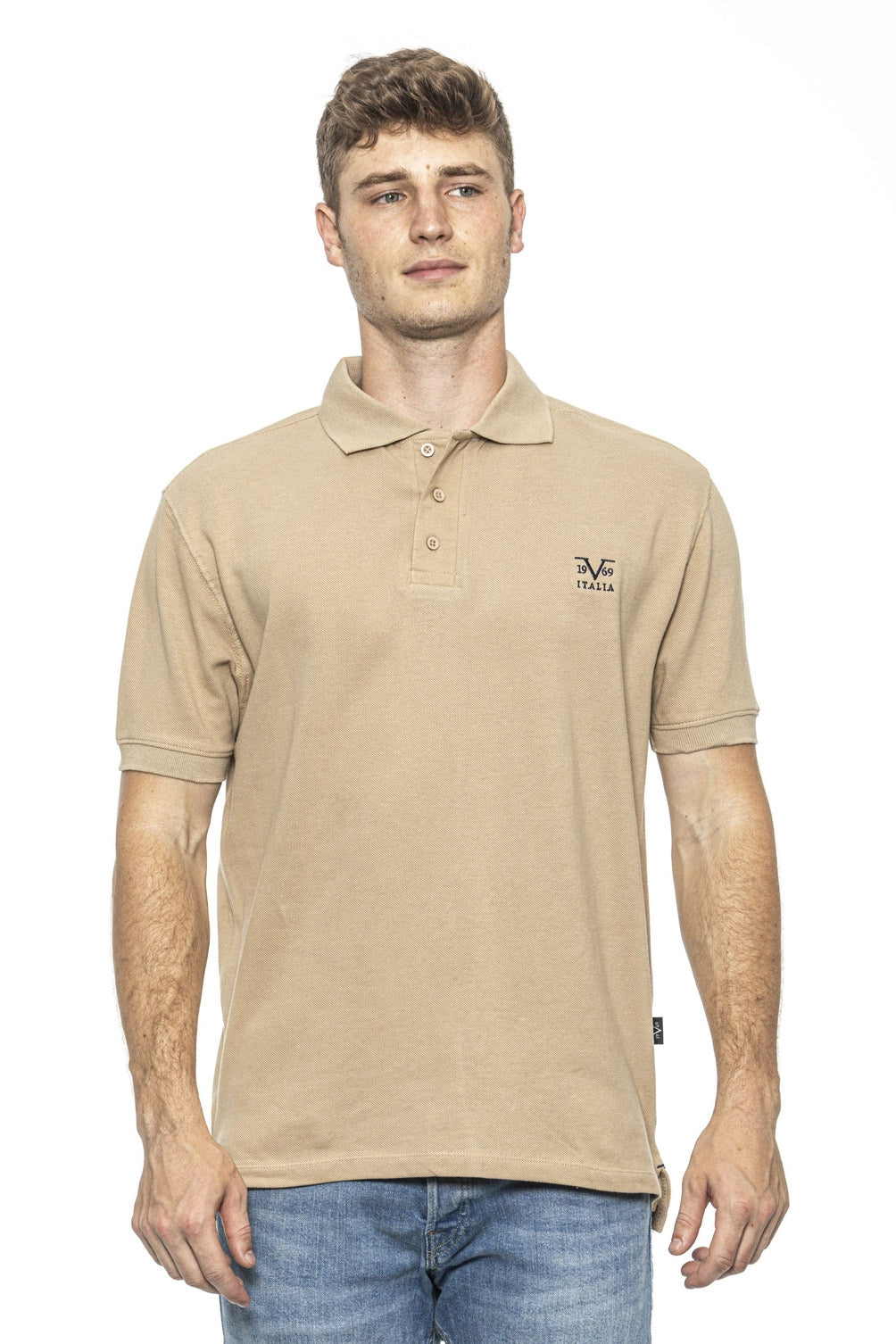 Polo Uomo 19V69 Italia Beige RICAMO BEIGE
