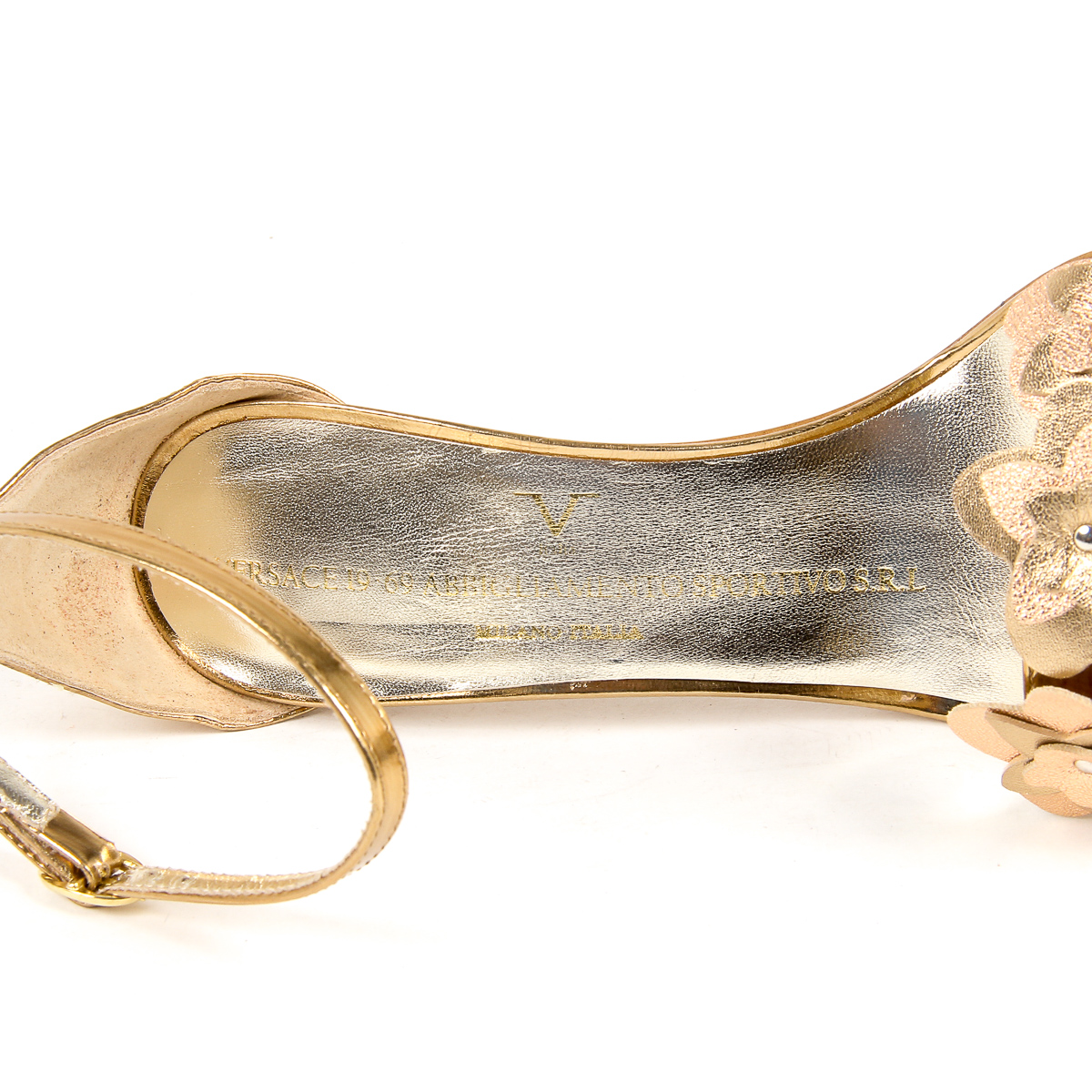 V 1969 Italia Sandalo con cinturino alla caviglia da donna, bronzo CATALINA