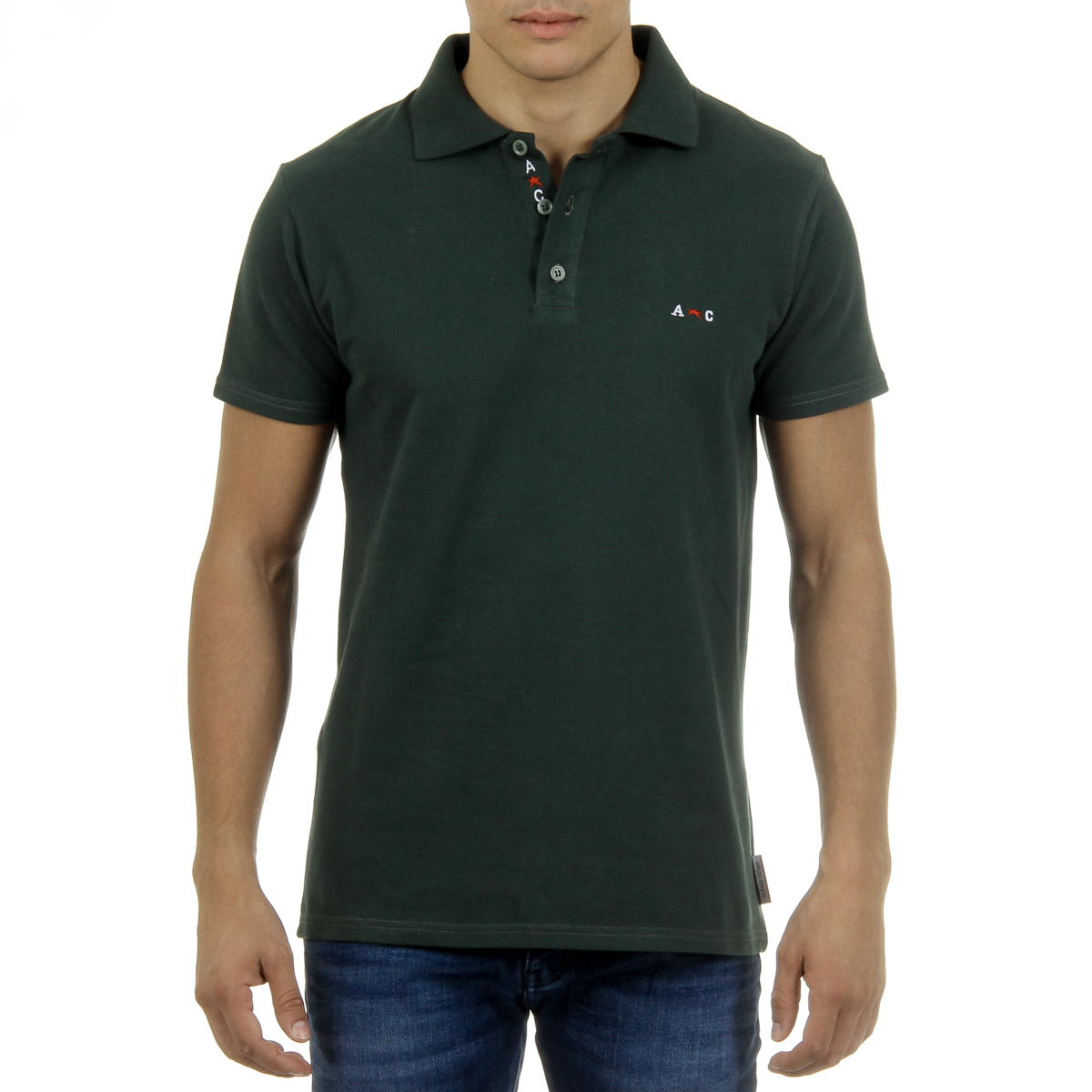 Andrew Charles Polo da uomo a maniche corte verde SEFU