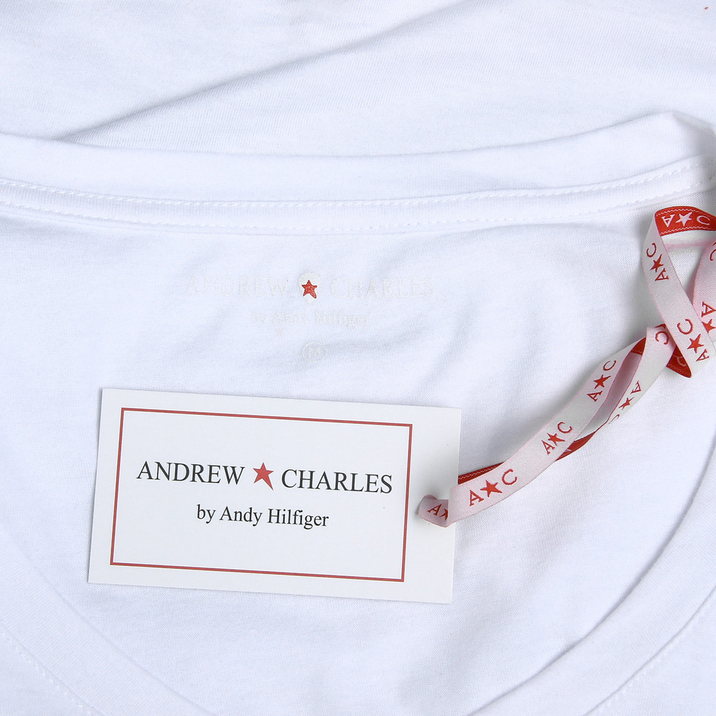 Andrew Charles T-shirt da donna a maniche corte con scollo a V, bianca TAPIWA