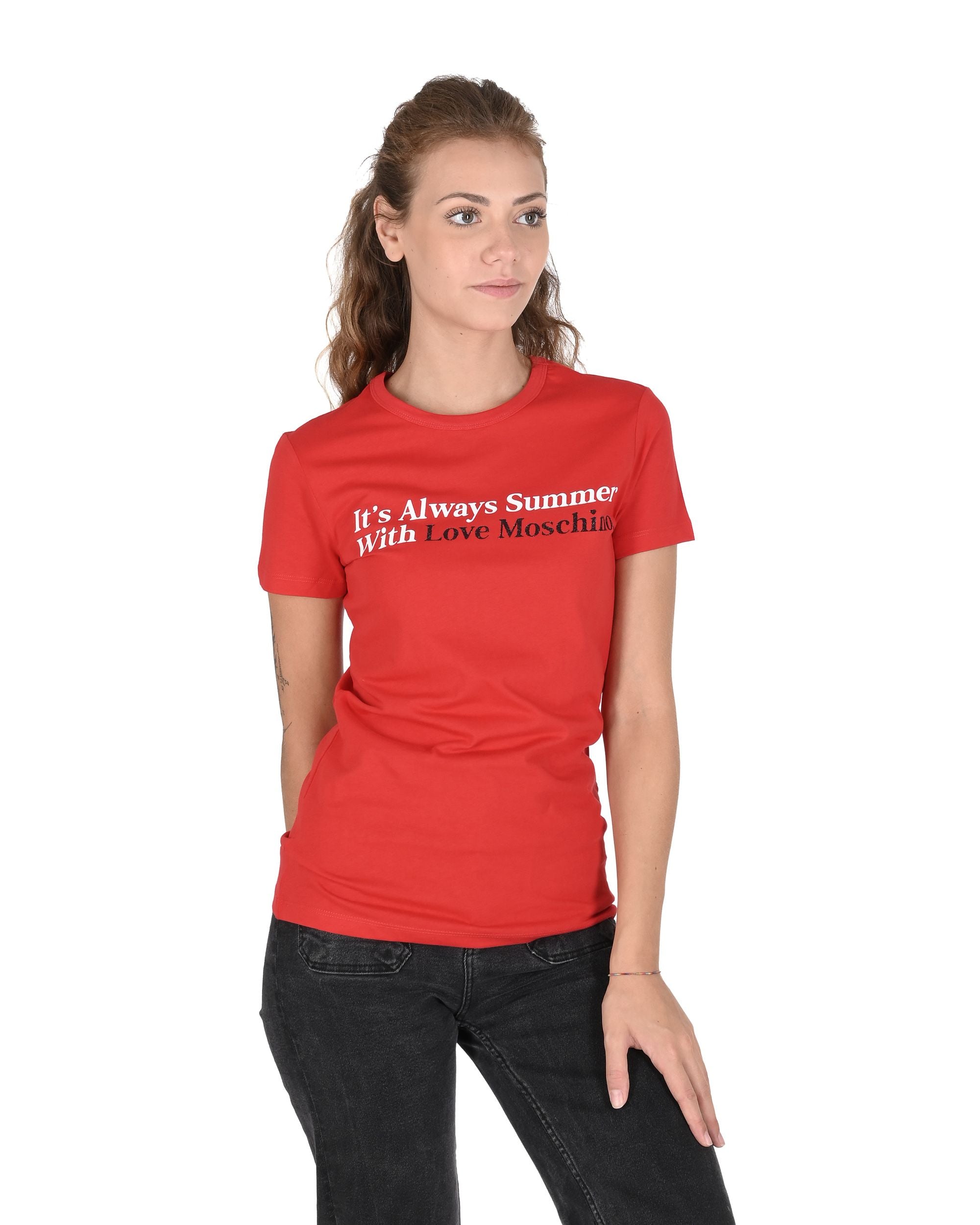 T-shirt da donna Love Moschino W 4 F73 2N M 3876 O97 ROSSO