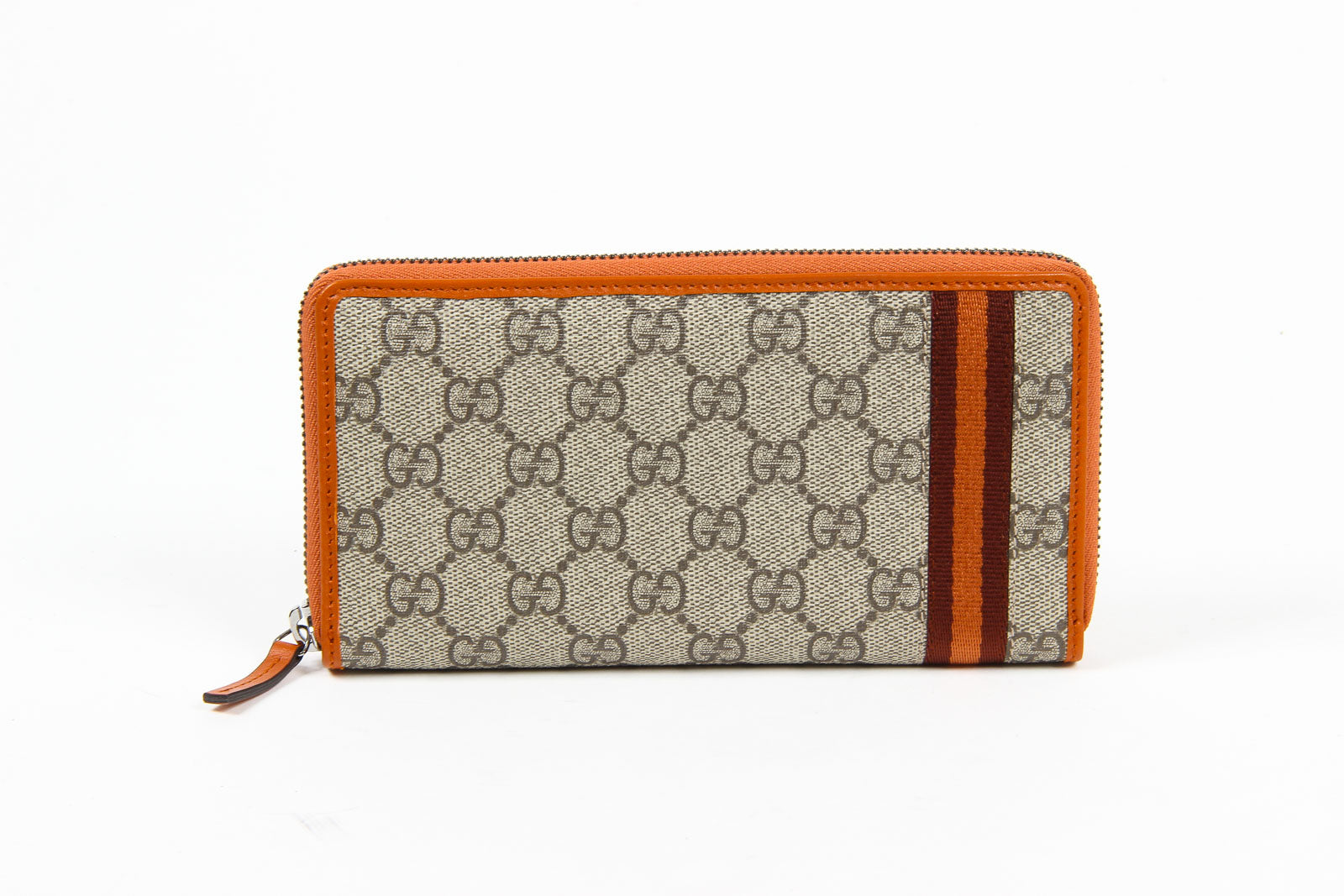 Portafoglio Gucci da uomo in tela GG Supreme Guccissima Web con cerniera