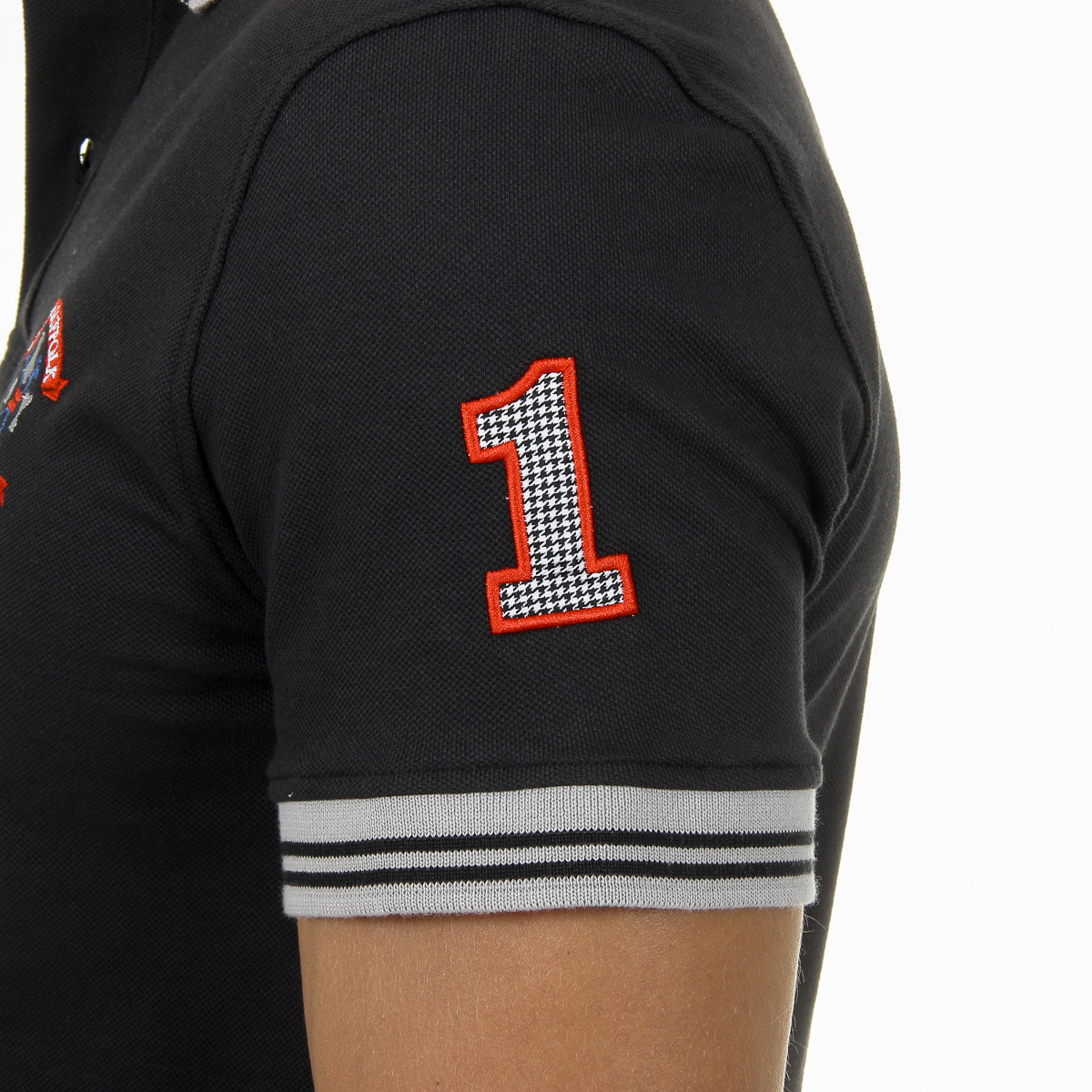 Polo da uomo a maniche corte Ufford & Suffolk Polo Club nera ENIGMA