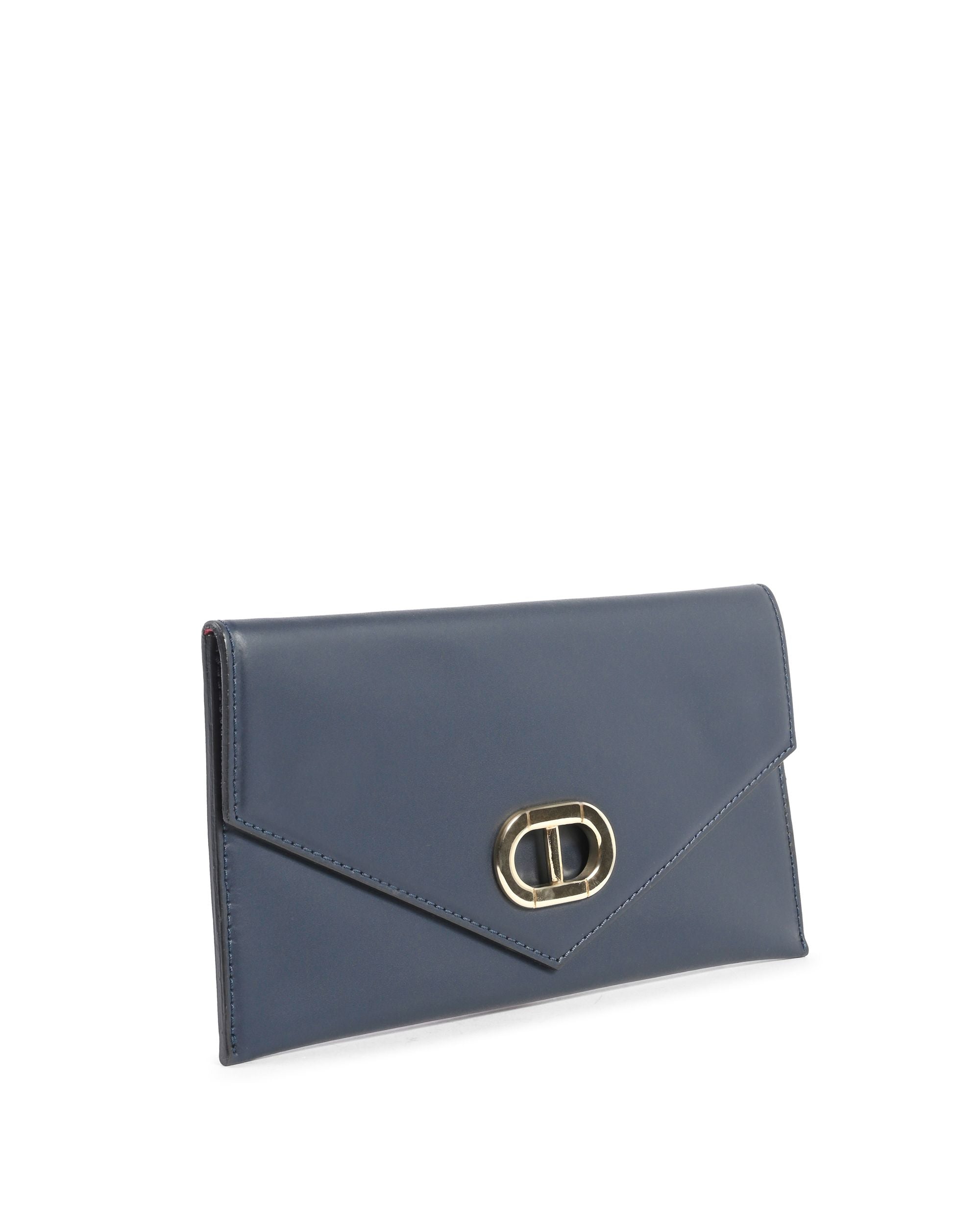 Pochette in pelle a busta - Blu navy