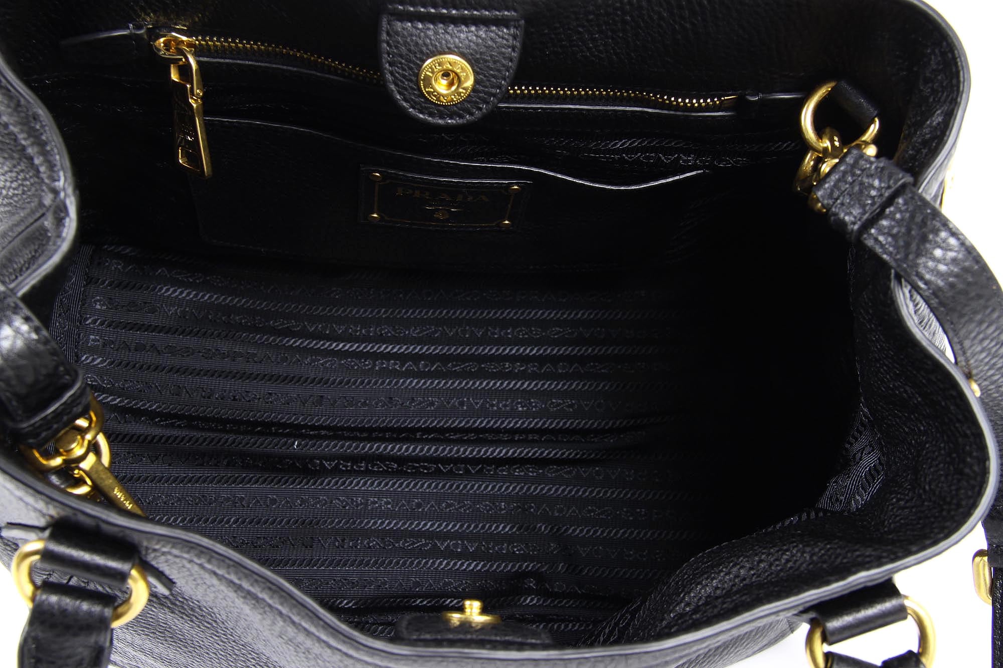 Borsa tote hobo Prada BN2534 Nero Vitello Daino