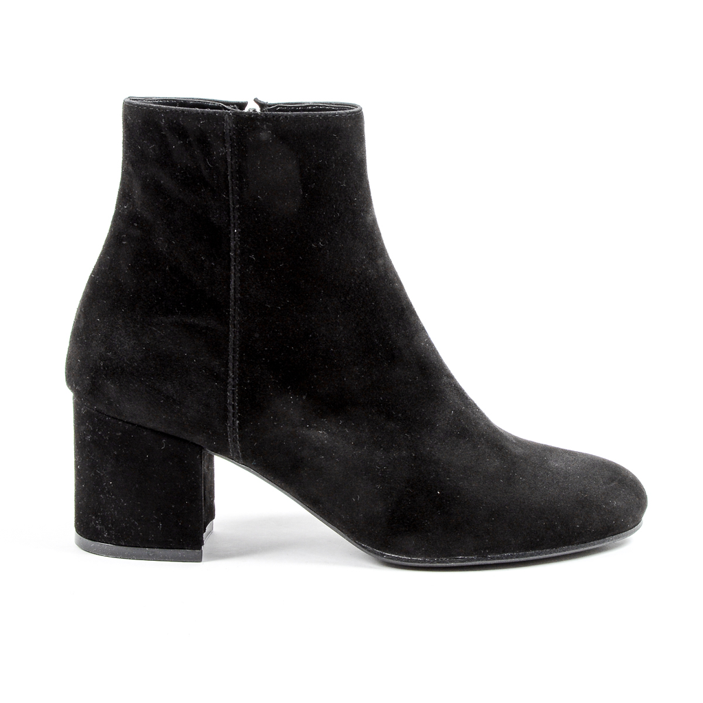 V 1969 Italia Stivaletto con tacco da donna nero MAD