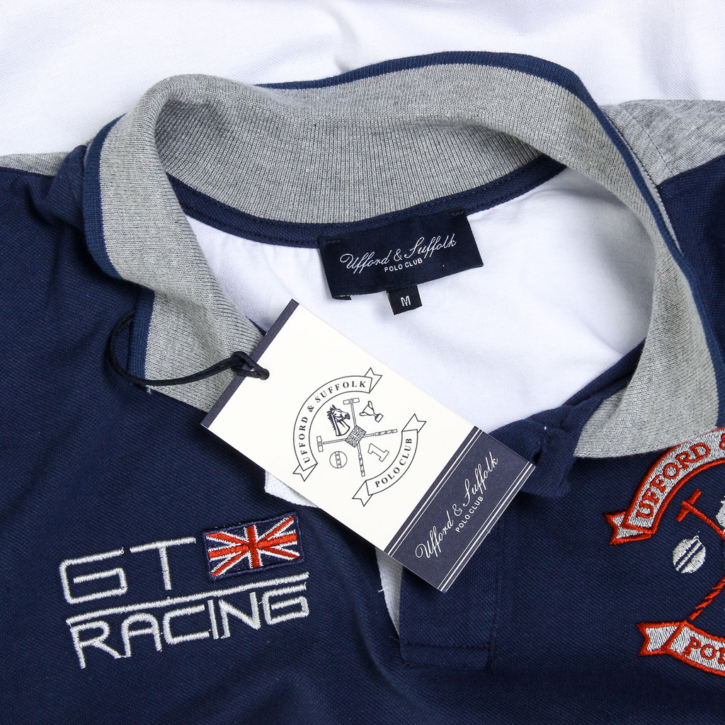 Polo da uomo a maniche corte Ufford & Suffolk Polo Club US001 INDIGO