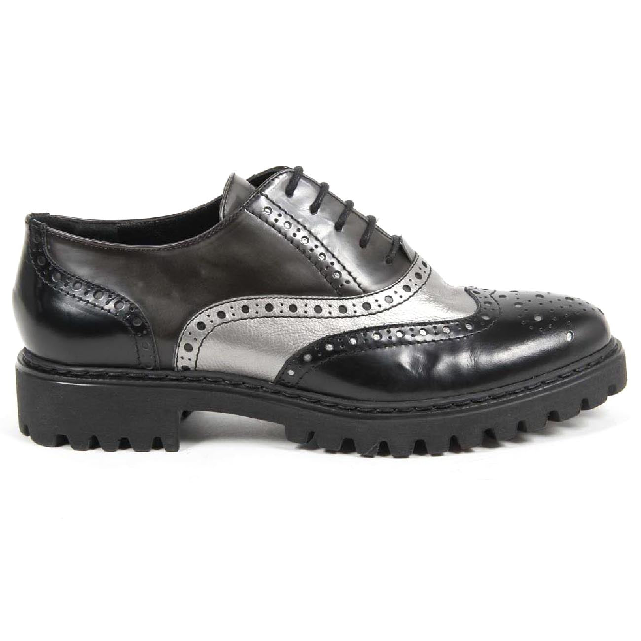 V 1969 Italia Womens Oxford Shoe 5135 ABRASIVATO NERO