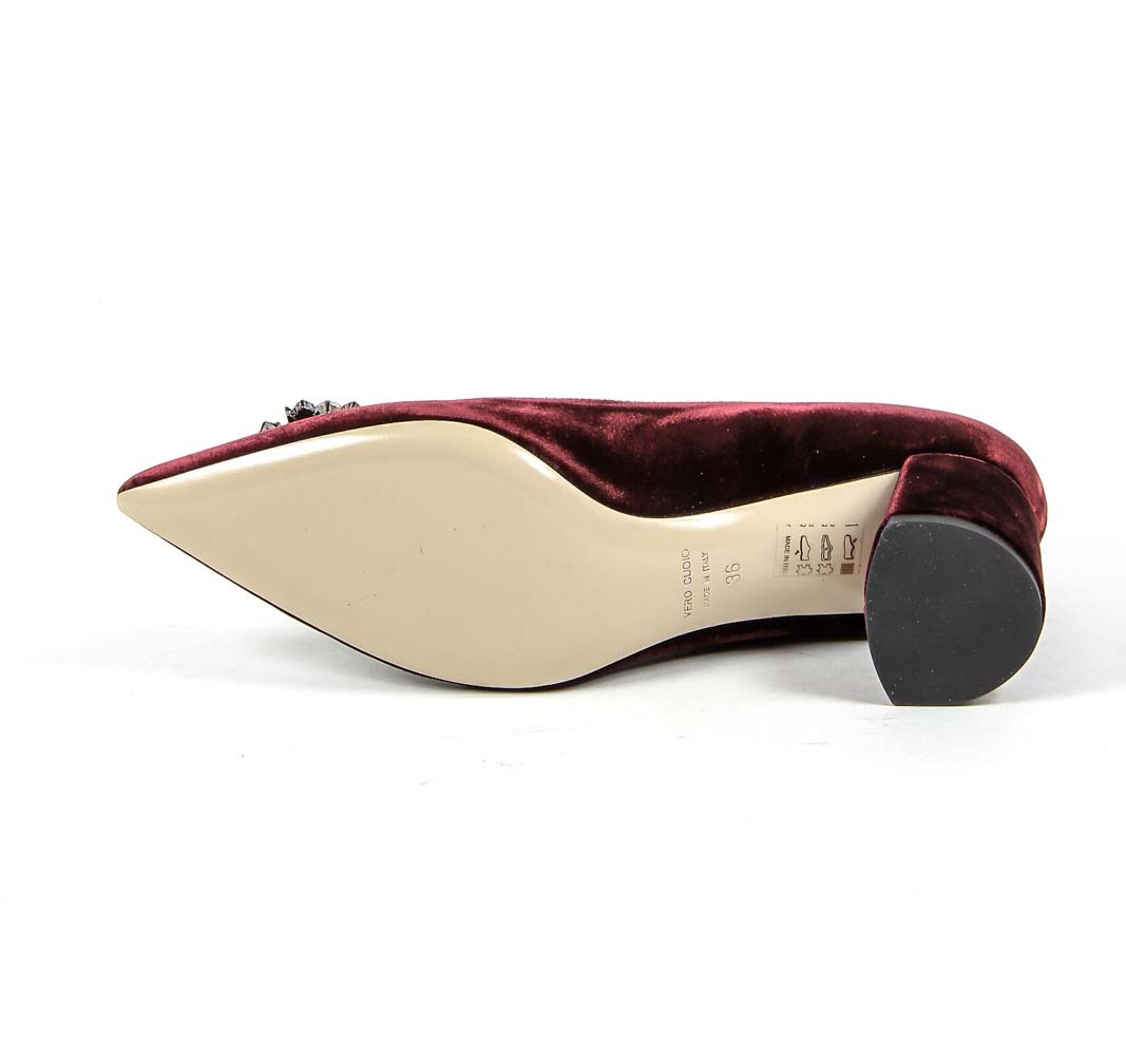 V 1969 Italia Womens Pump 3109244 VELLUTO BORDEAUX