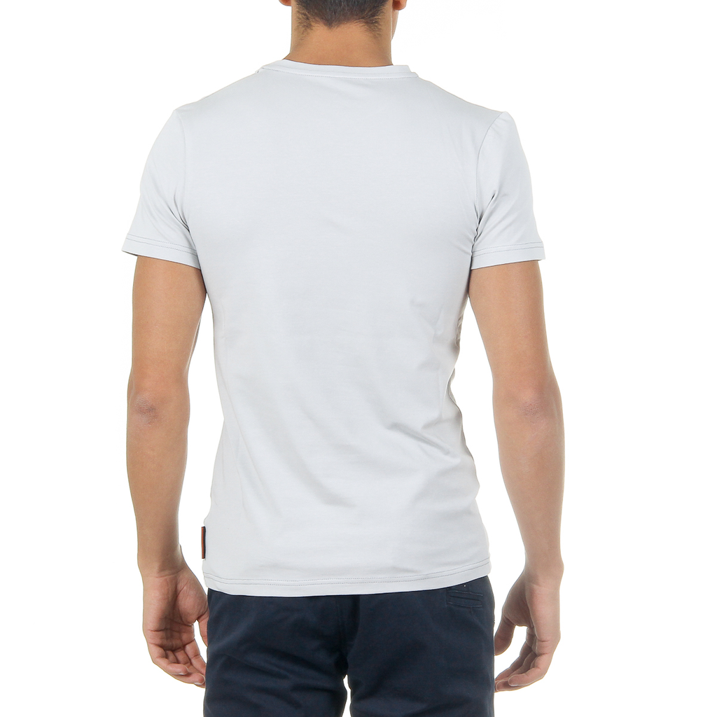 Andrew Charles T-shirt da uomo a maniche corte con scollo rotondo grigio chiaro KEITA