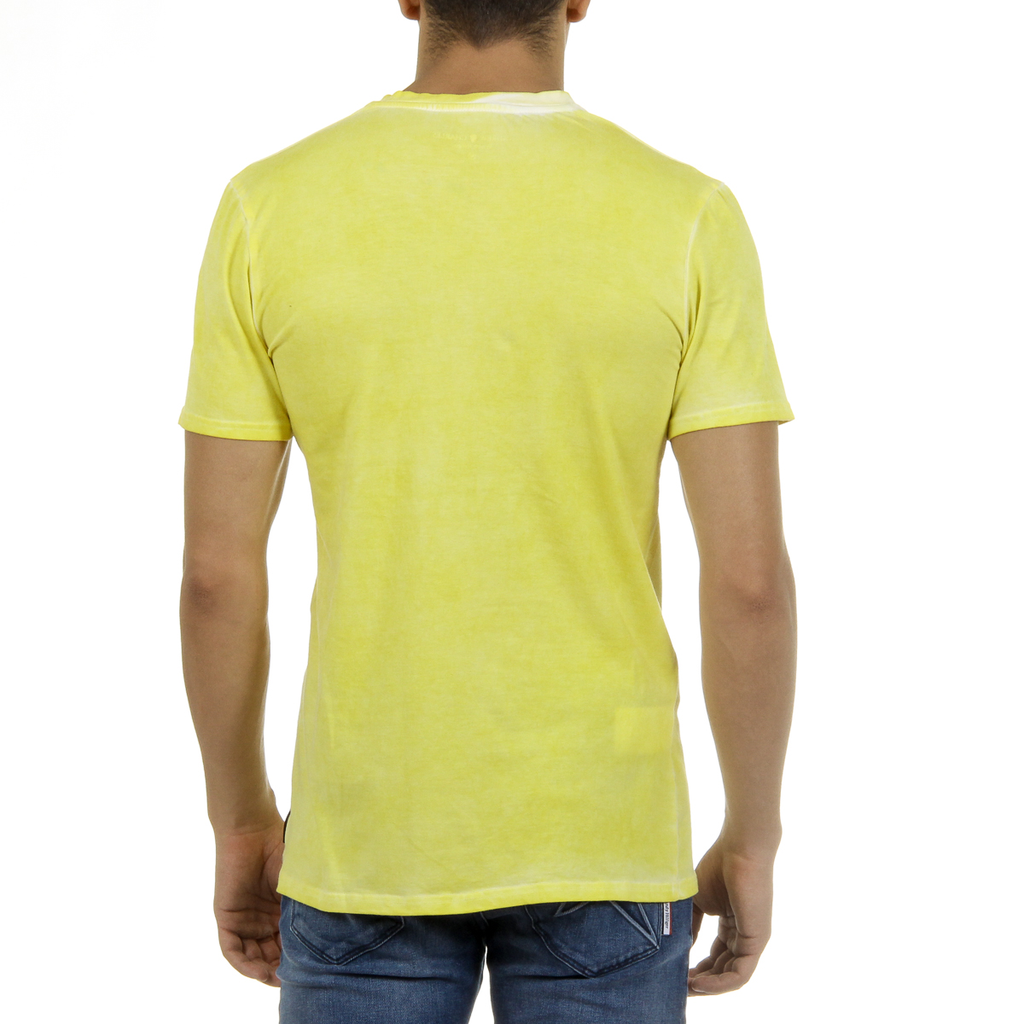 Andrew Charles T-shirt da uomo a maniche corte con scollo a V gialla KOFI