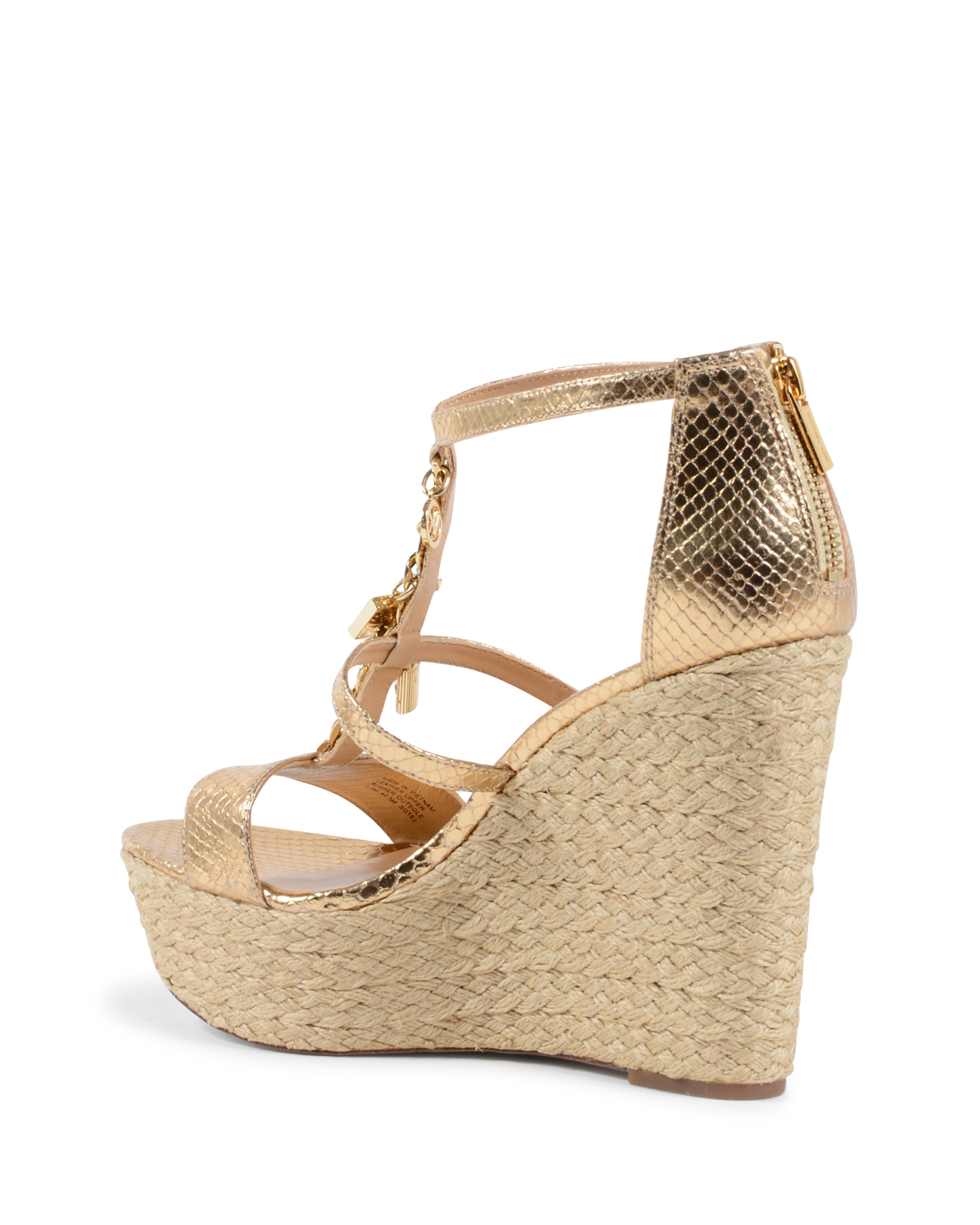 Sandalo con zeppa da donna Michael Kors oro SUKI