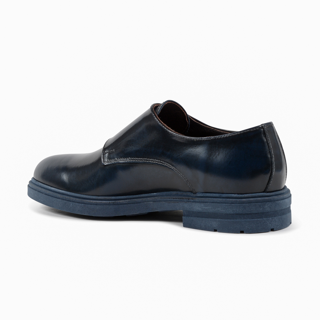 19V69 Italia Mens Double Buckle Shoe Blue 1210 P ABRASIVATO BLUE