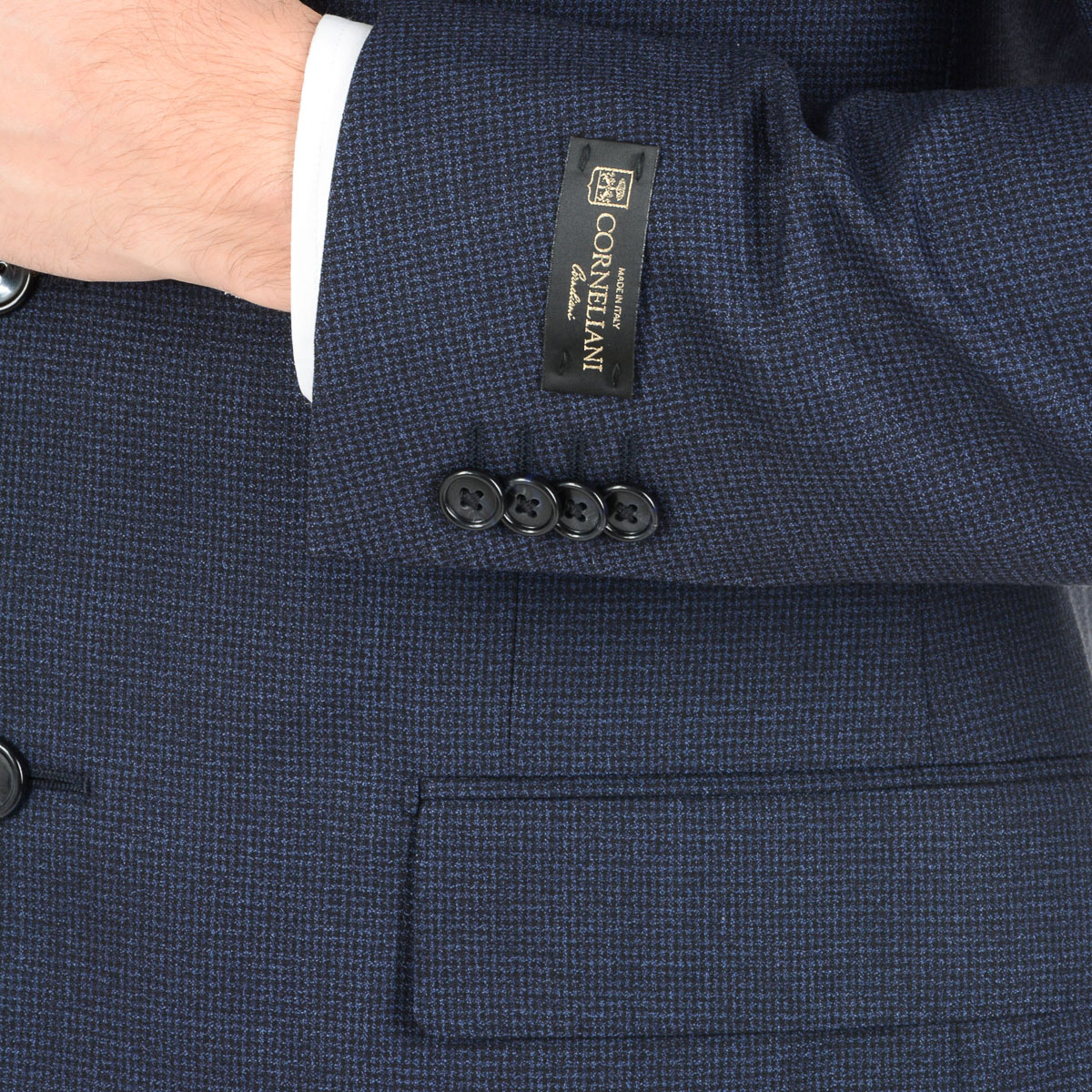 Abito da uomo Corneliani maniche lunghe blu scuro Super 150's