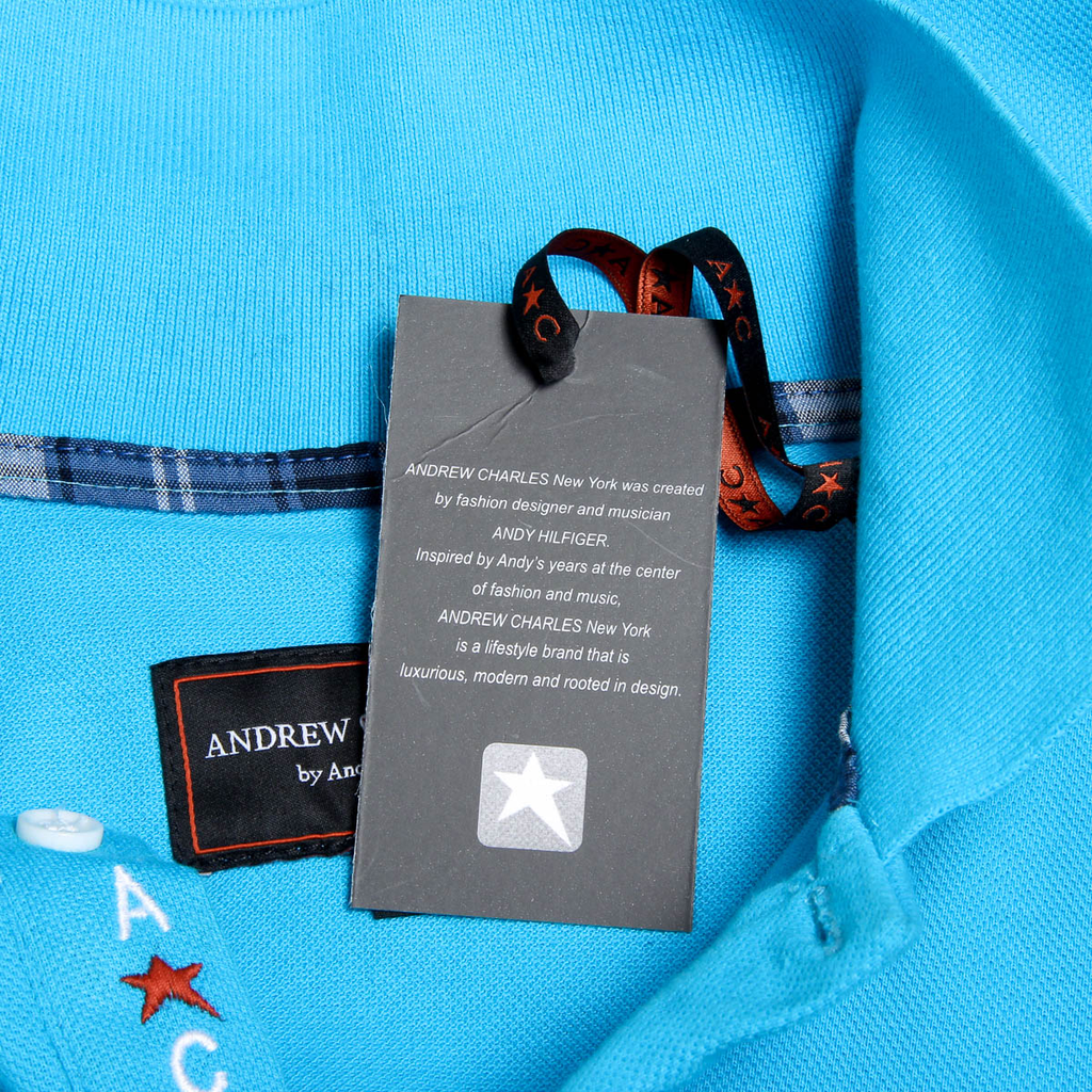 Andrew Charles Polo da uomo a maniche corte azzurro SEFU