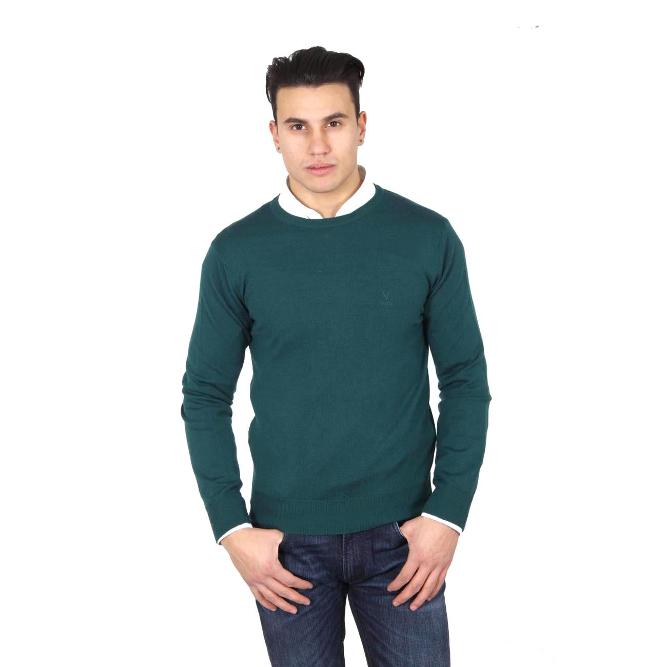 V 1969 Italia maglione girocollo uomo 9800 VERDONE