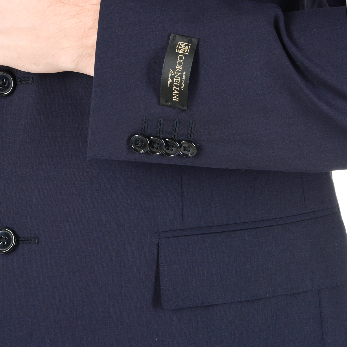 Corneliani Abito da uomo a maniche lunghe blu scuro Super 140's