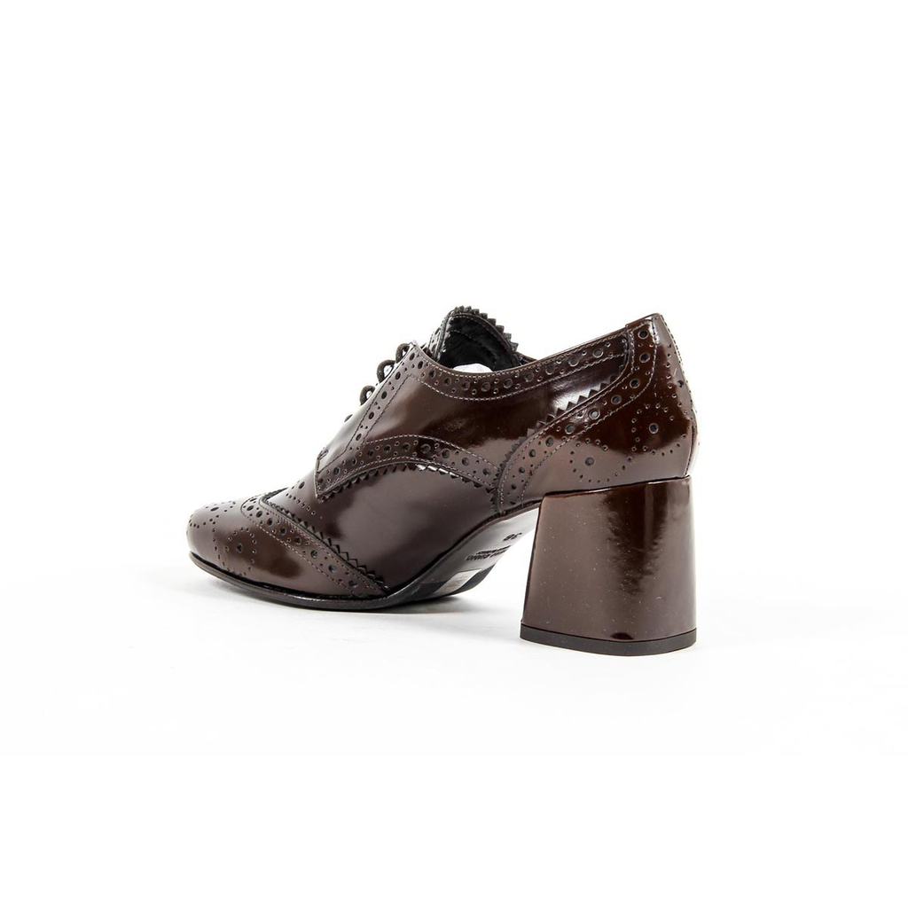 V 1969 Italia Scarpa brogue con tacco da donna B2460 AMALFI MORBIDO MARRONE