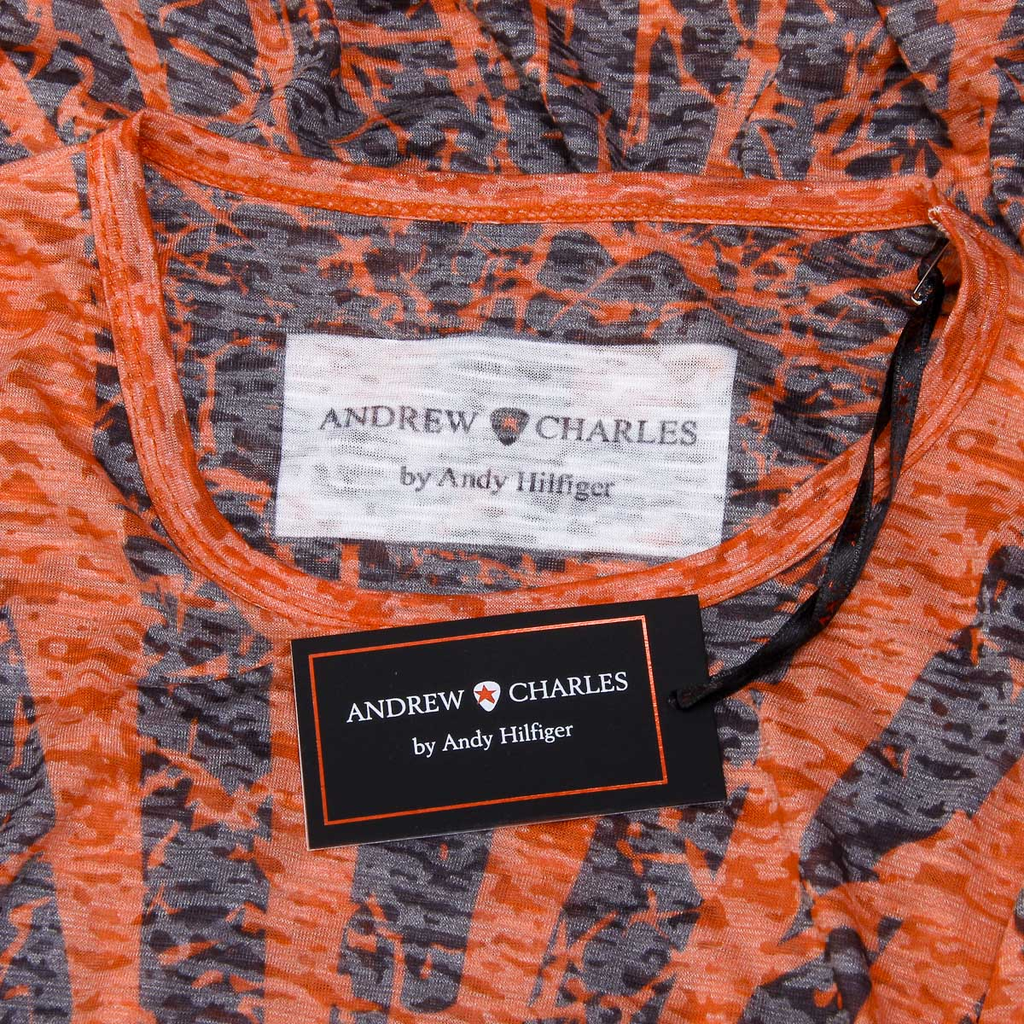 Andrew Charles T-shirt da uomo a maniche corte con scollo rotondo, rossa CALEB