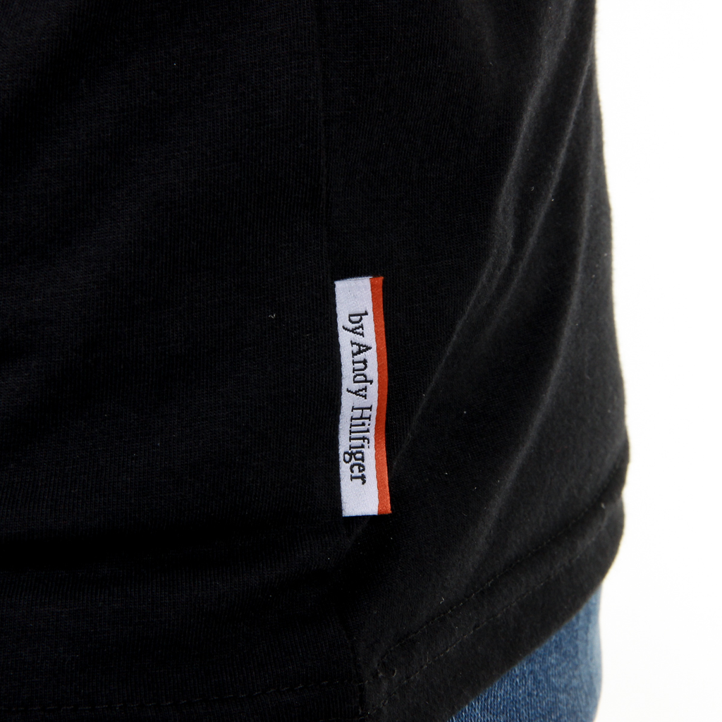 Andrew Charles T-shirt da uomo a maniche corte con scollo rotondo, nera KEITA