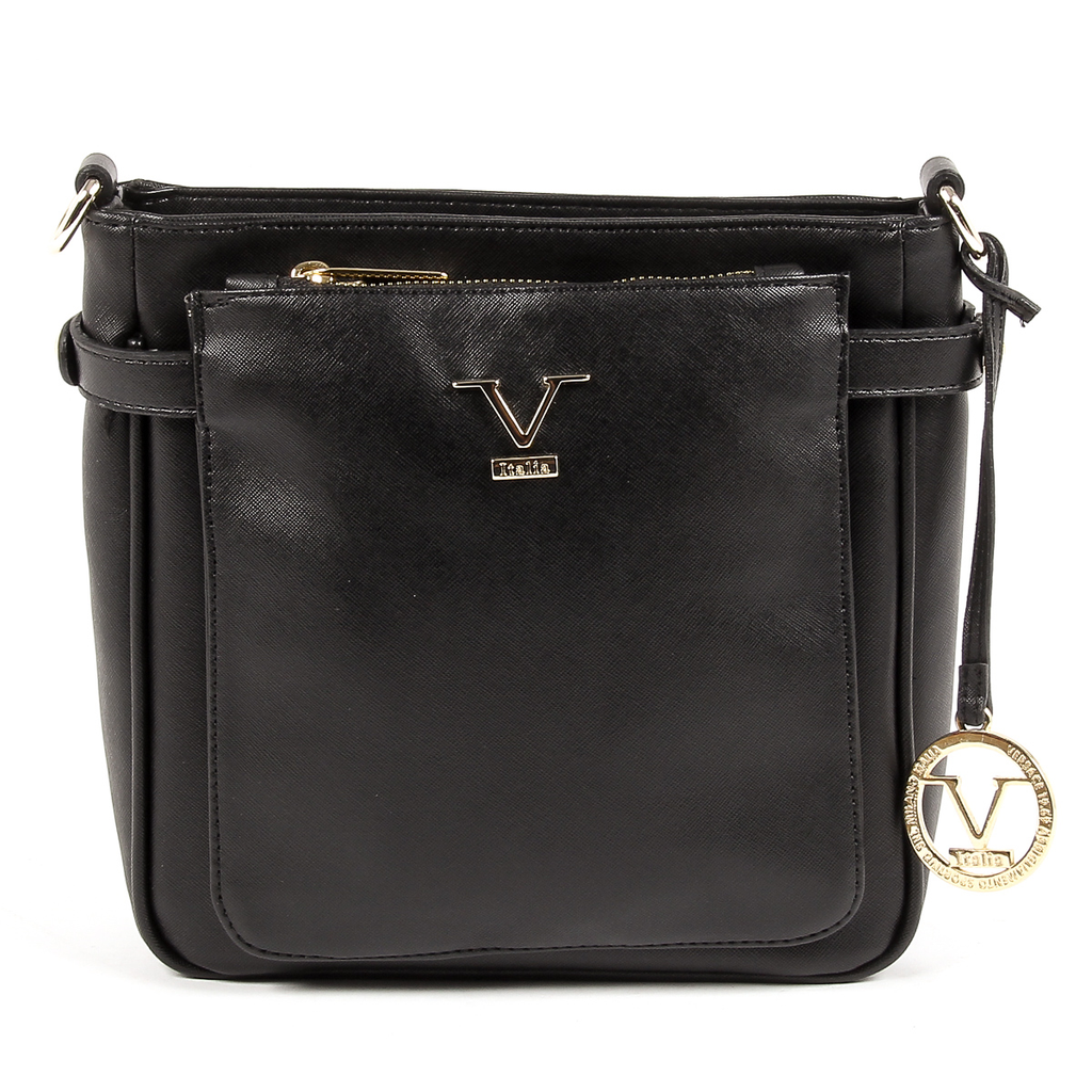 V 1969 Italia Borsa a tracolla da donna nera MONICA