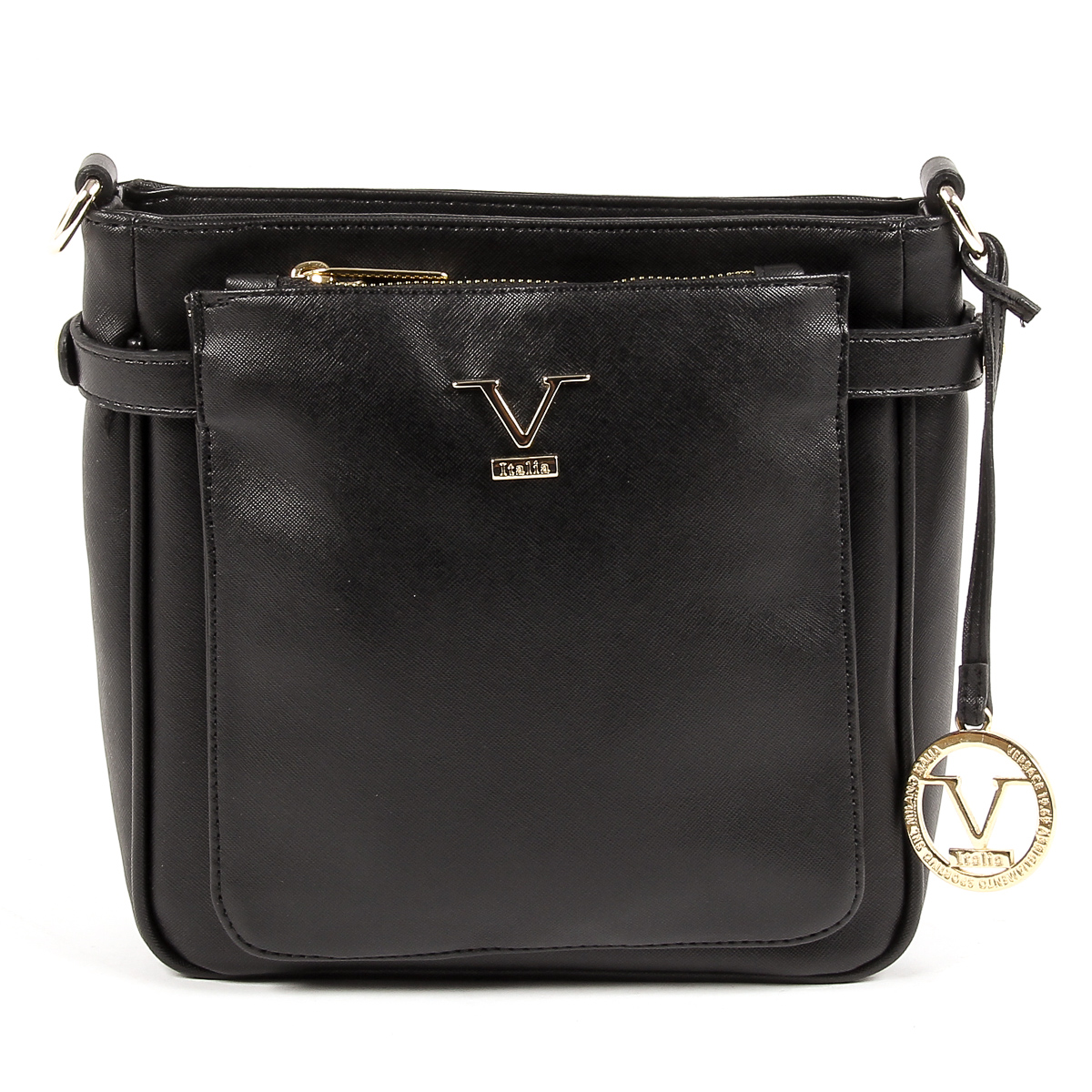 V 1969 Italia Borsa a tracolla da donna nera MONICA