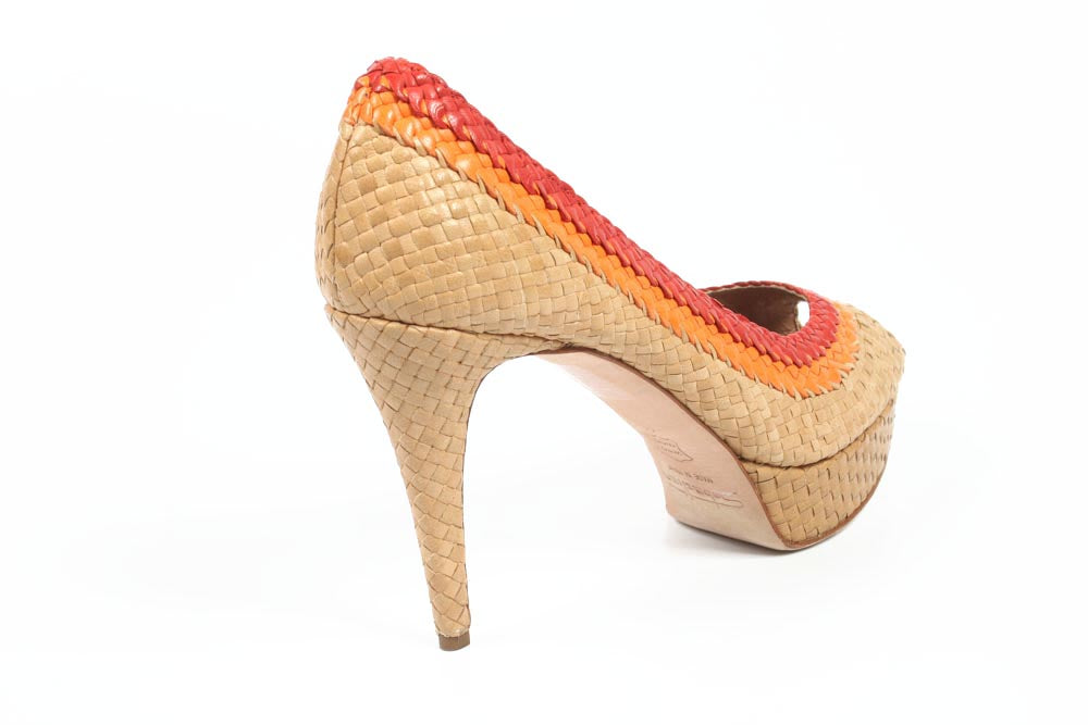 Décolleté donna Sebastian Milano punta aperta S5356 VAR.C CUOIO-CORALLO