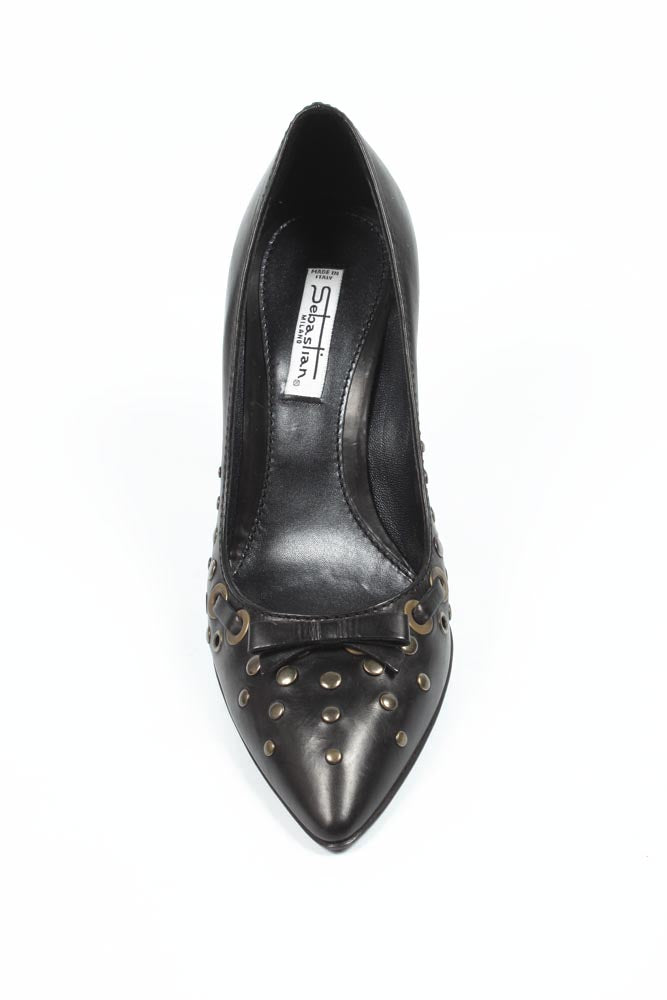 Décolleté da donna Sebastian Milano S1953 ANTICO NERO+OTTONE G