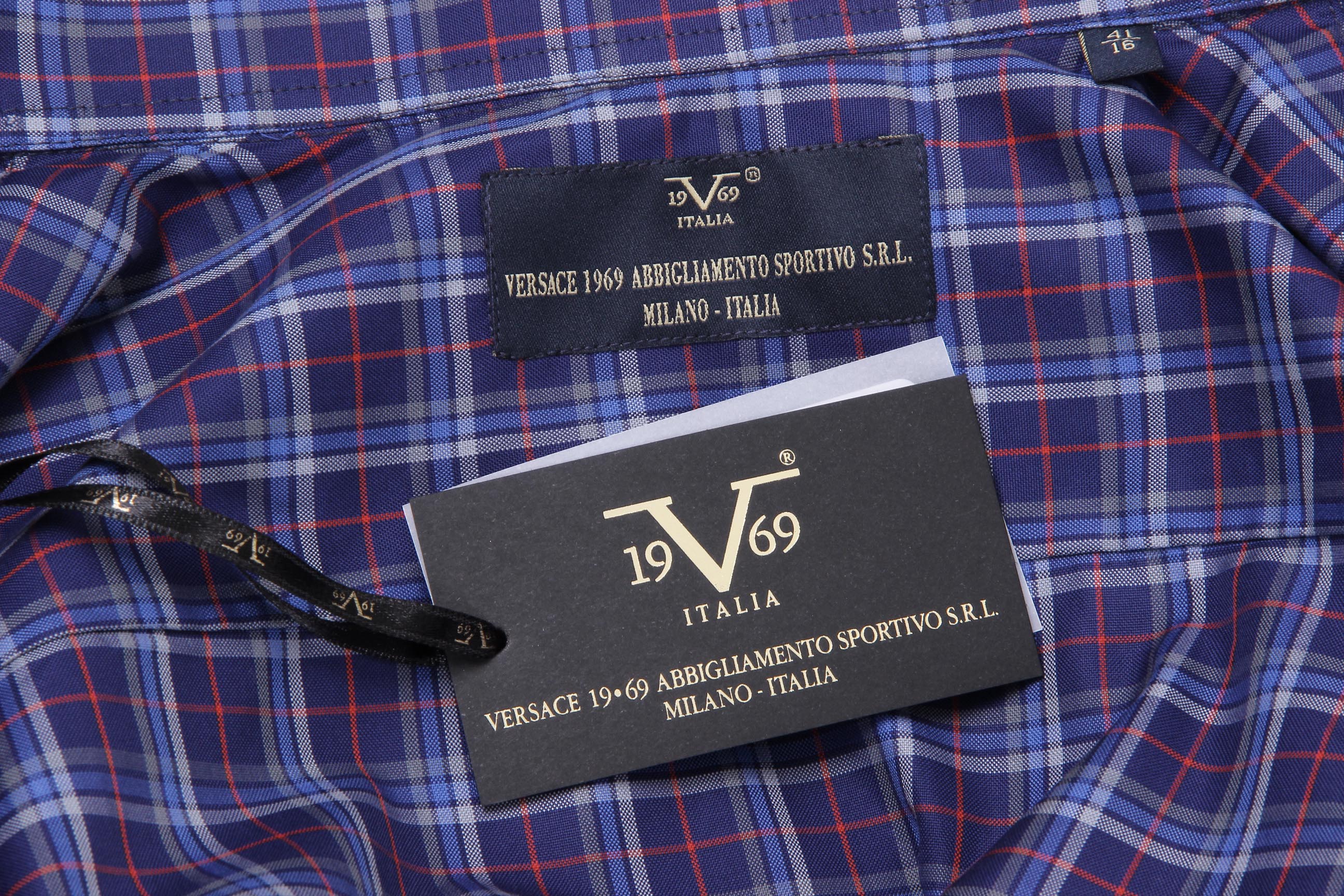 V 1969 Italia Camicia da uomo Modern Classic Fit 377 VAR. 034