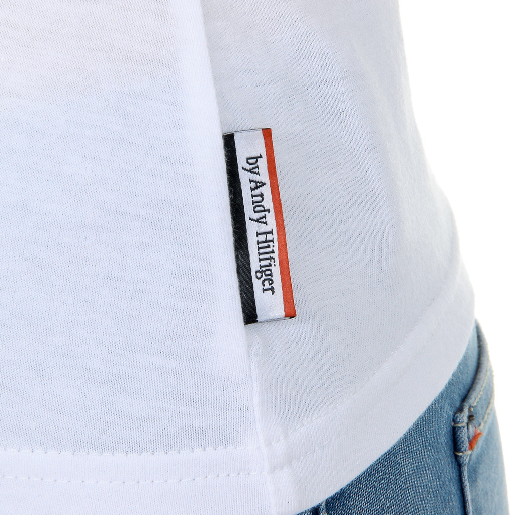 Andrew Charles T-shirt da donna a maniche corte con scollo a V, bianca TAPIWA