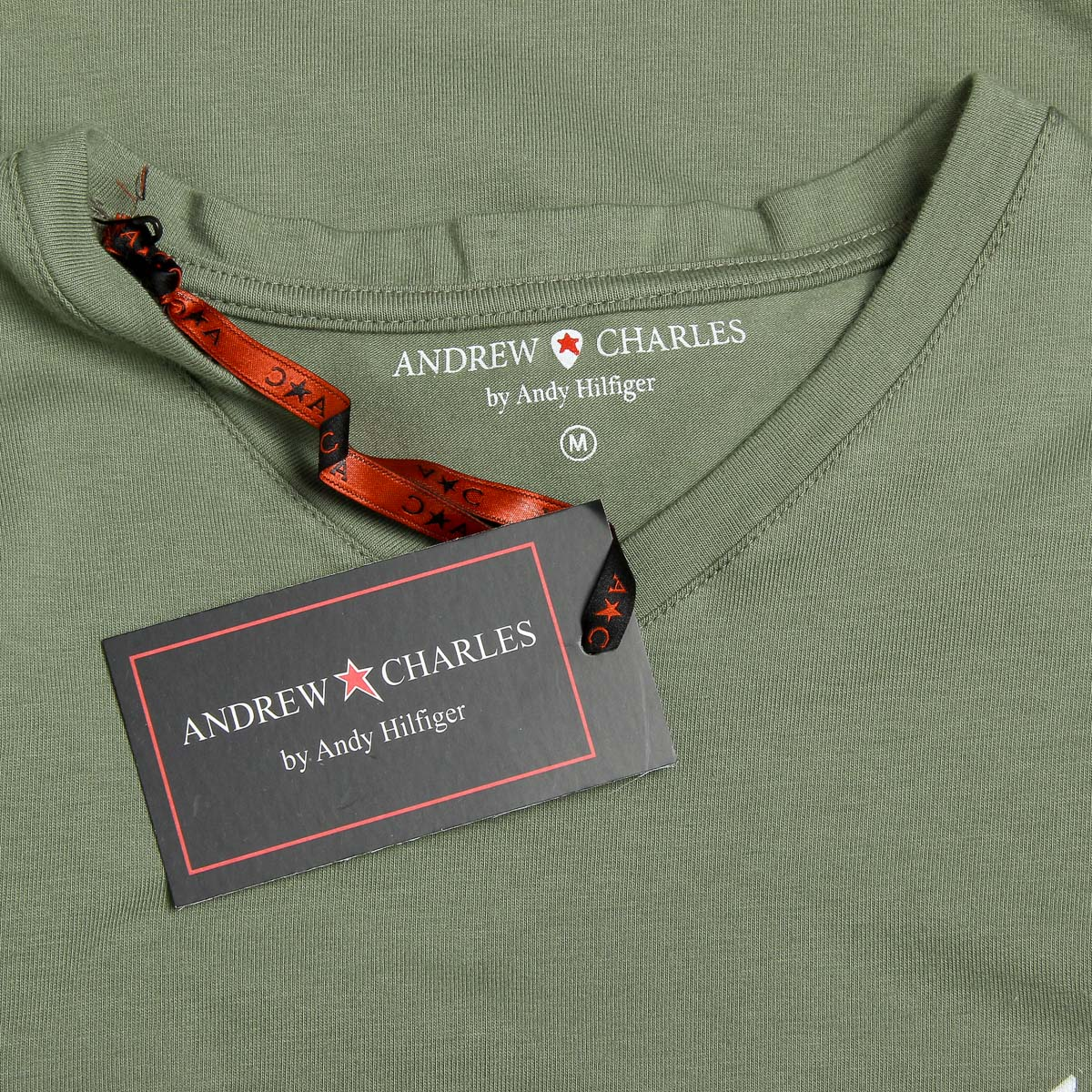 Andrew Charles Maglietta da uomo a maniche corte con scollo a V, verde KENAN
