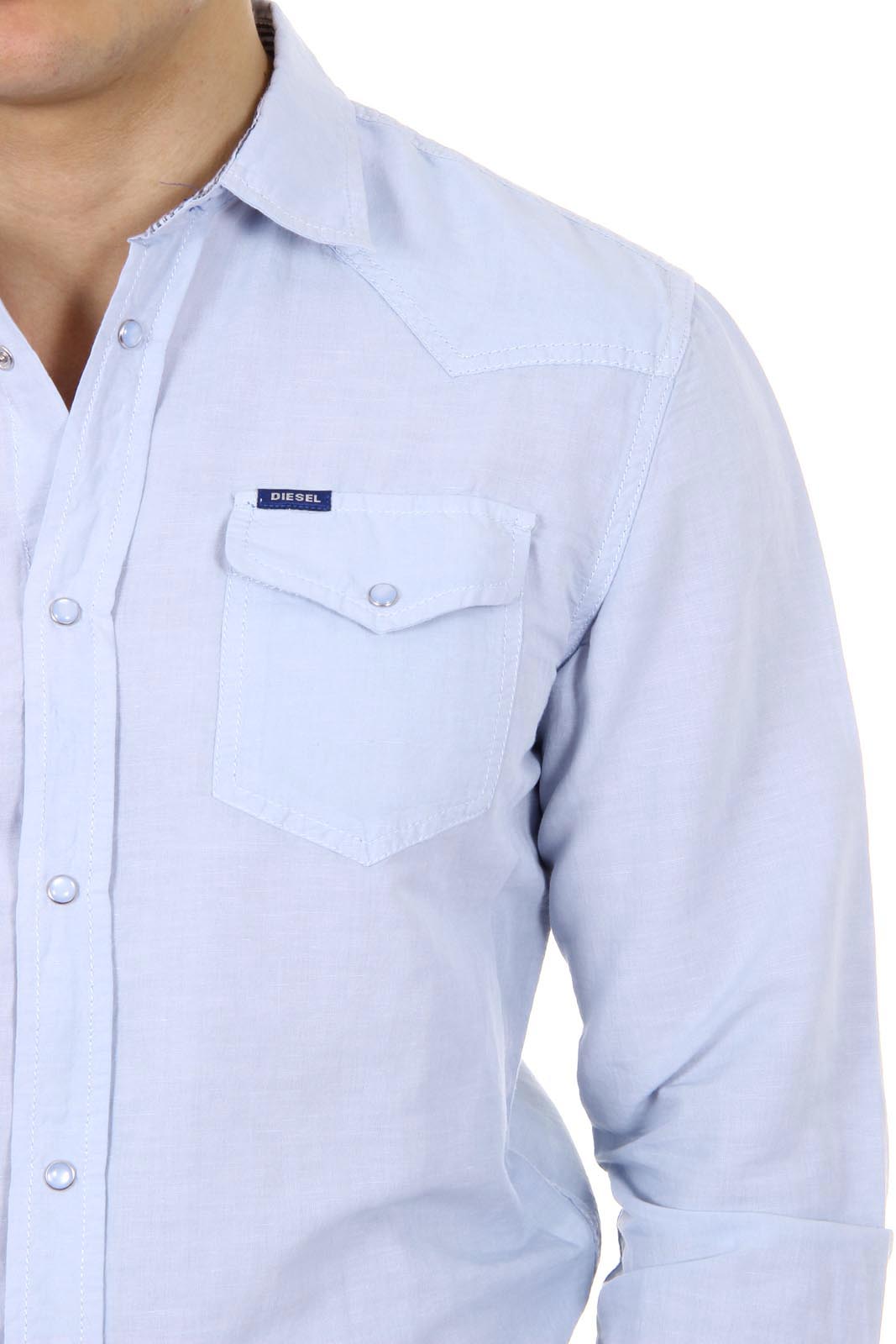 Camicia da uomo Diesel a maniche lunghe S-SULFA 00SGDV 0LAEB 88P