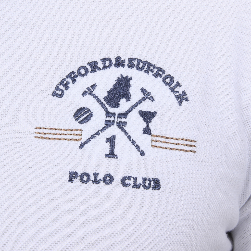 Polo da uomo a maniche corte Ufford & Suffolk Polo Club US025 BIANCO