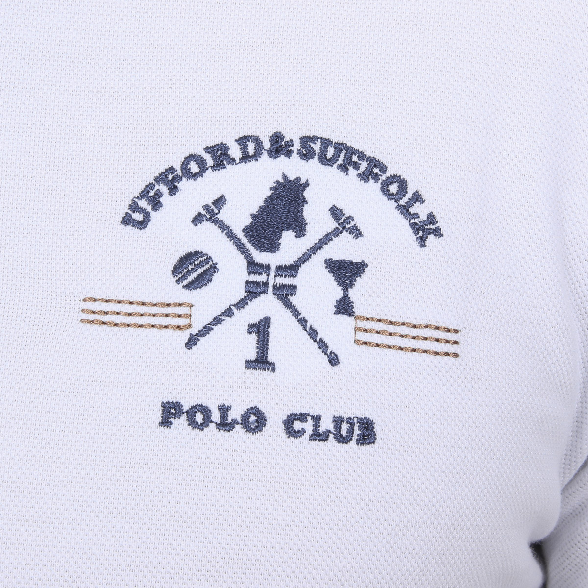 Polo da uomo a maniche corte Ufford & Suffolk Polo Club US025 BIANCO