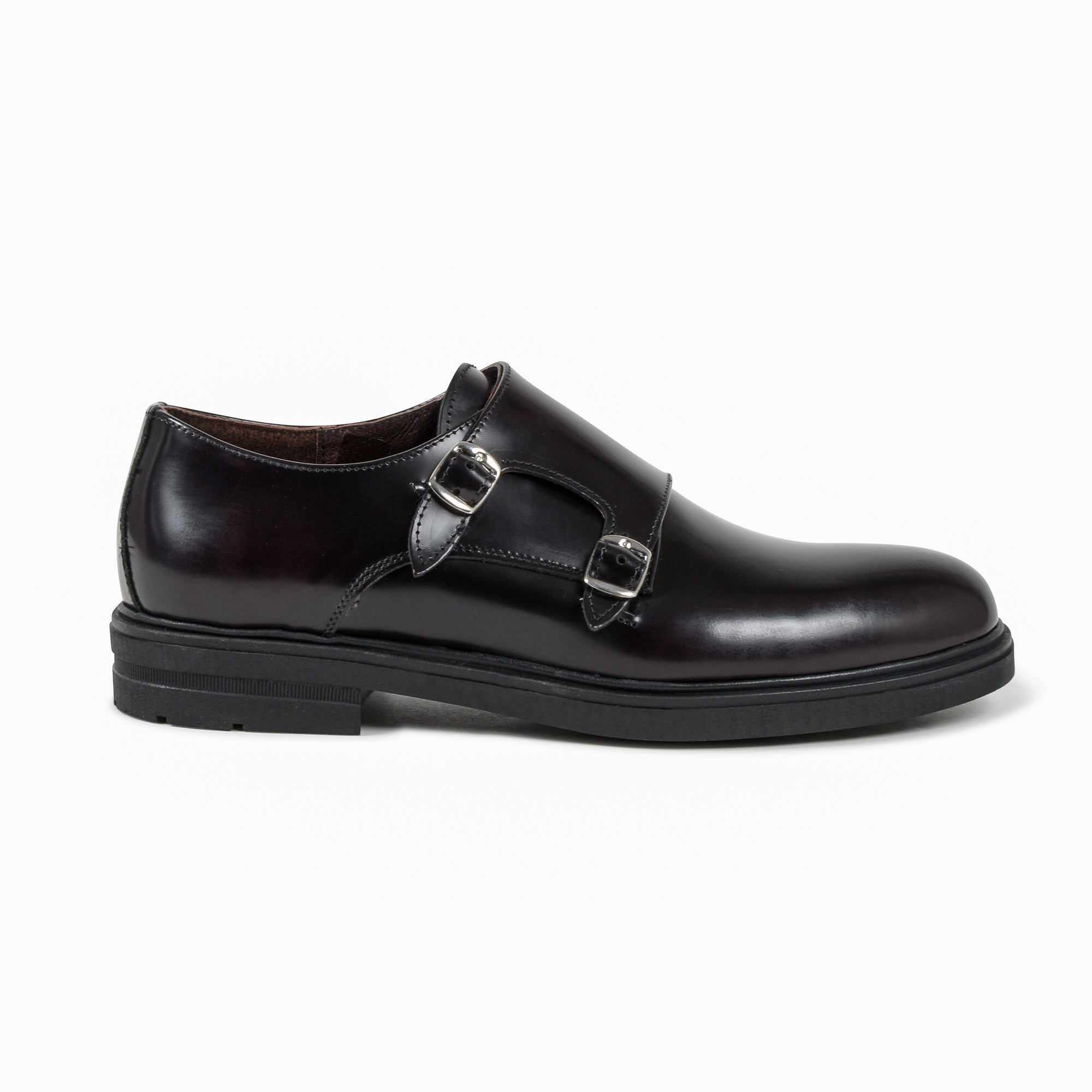 19V69 Italia Mens Double Buckle Shoe Bordeaux 1210 P ABRASIVATO BORDEAUX