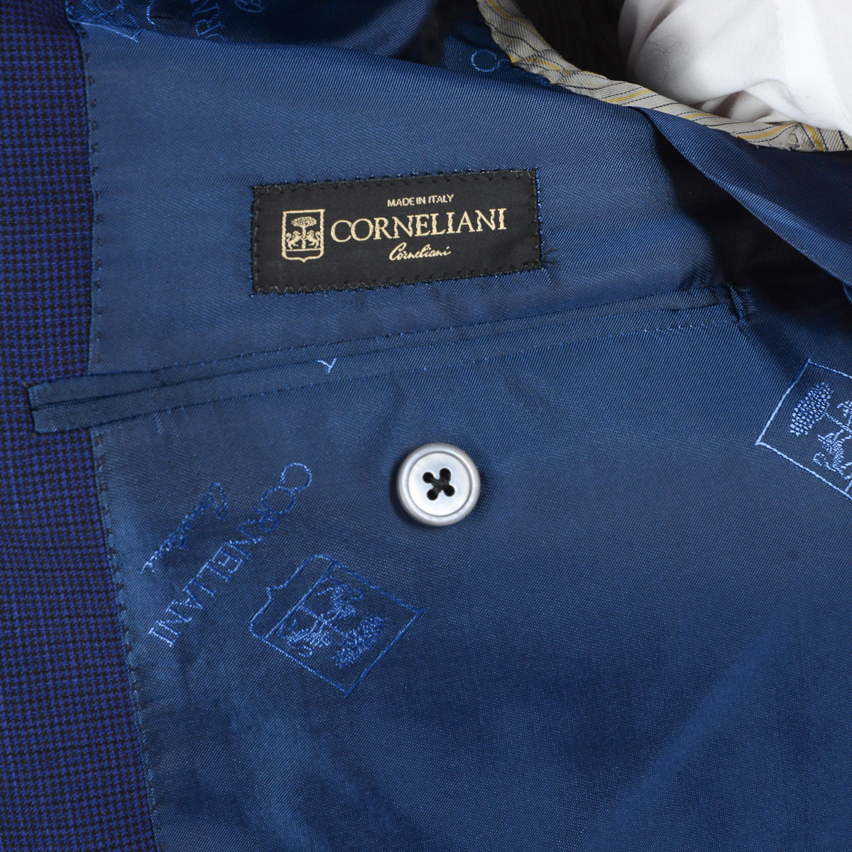 Abito da uomo Corneliani maniche lunghe blu Super 110's