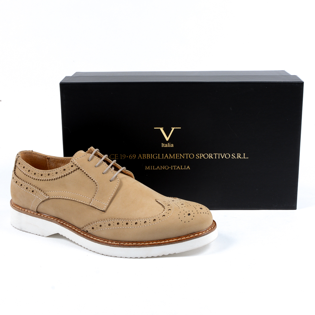 V 1969 Italia Scarpe Oxford Brogue da uomo Taupe PEDRO