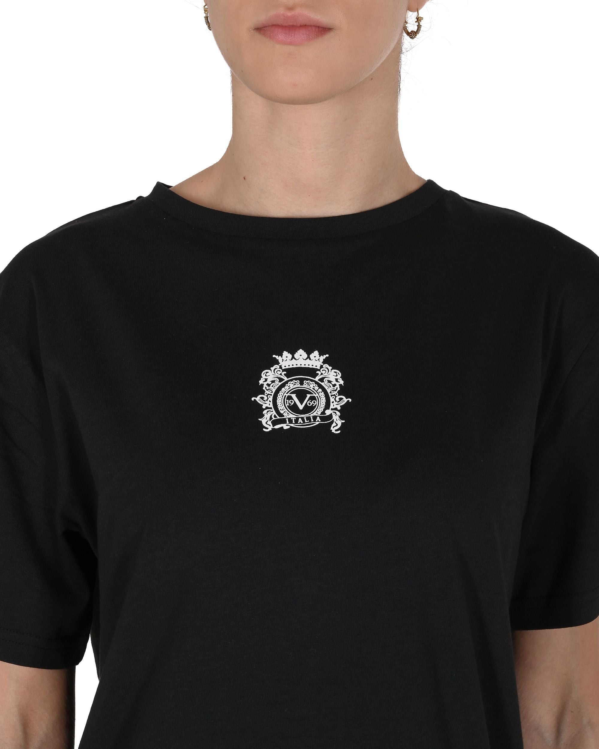 19V69 Italia T-shirt lunga da donna VSC1WTS02 NERO